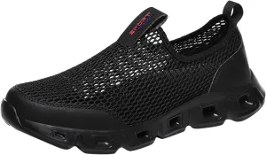 Men's Breathable Mesh Sports Shoes Convenient Slip On Hollow Sneakers Comfortable Walking Shoe Soft Elderly Shoes