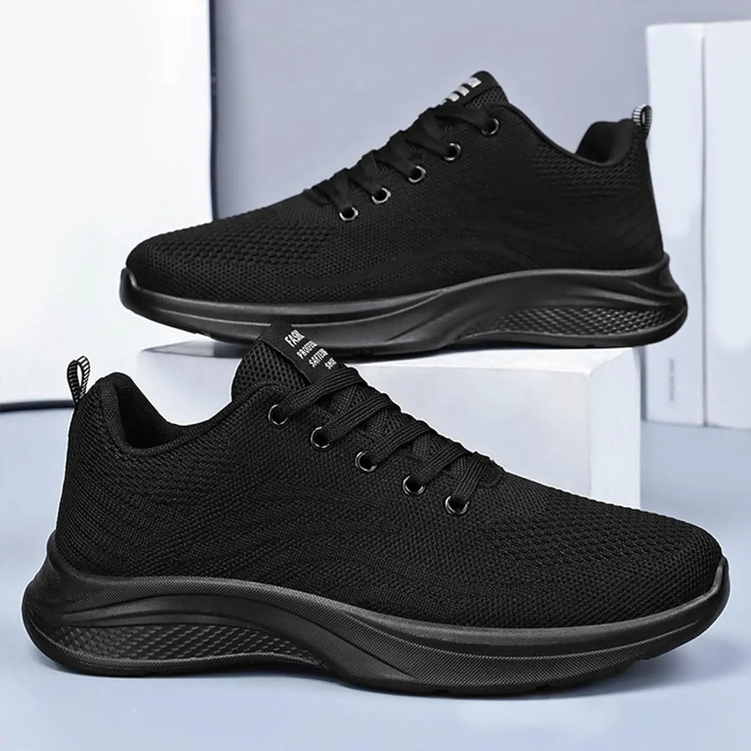 Men's Comfortable Stretch Workout Shoes Lace Up Comfortable Light-Weight Shoe Breathable Diabetic Shoes for Men