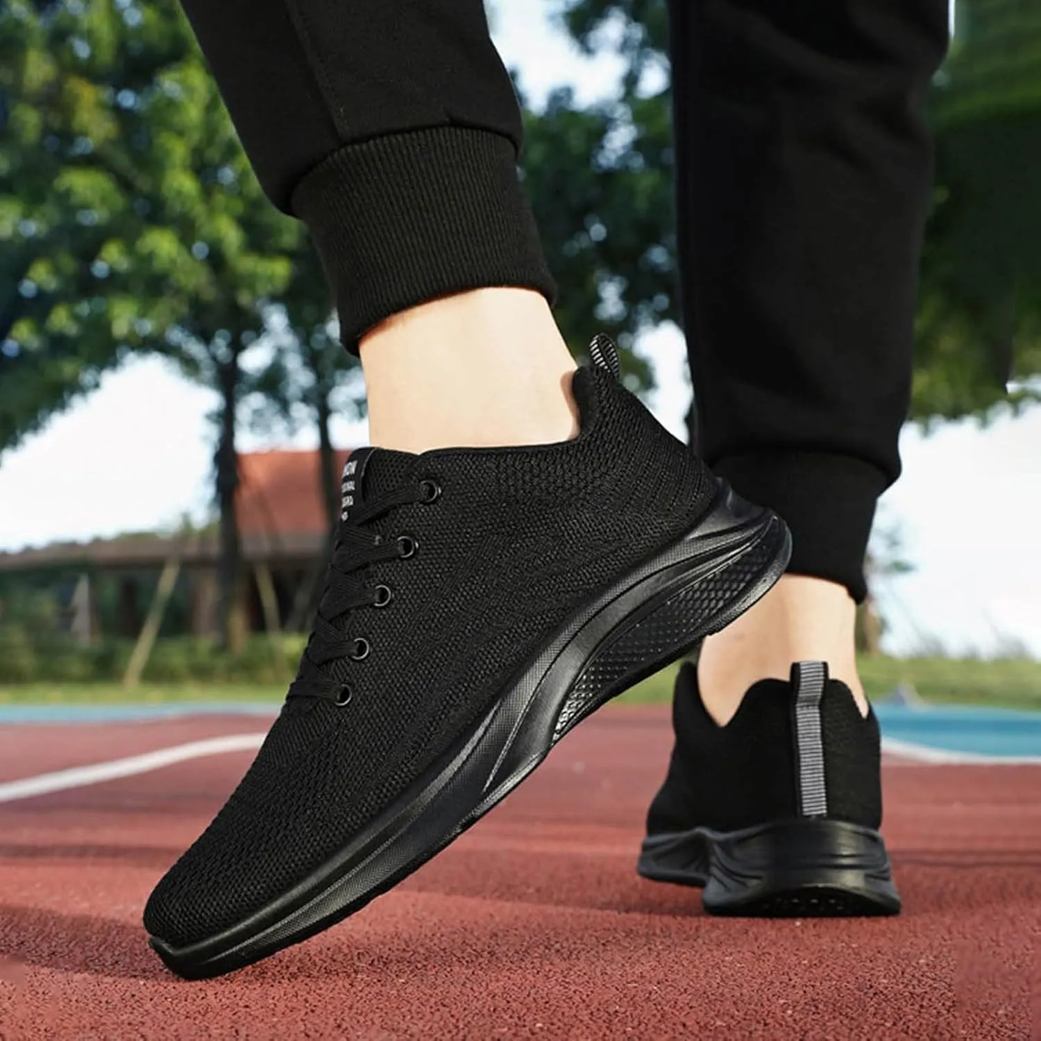 Men's Comfortable Stretch Workout Shoes Lace Up Comfortable Light-Weight Shoe Breathable Diabetic Shoes for Men