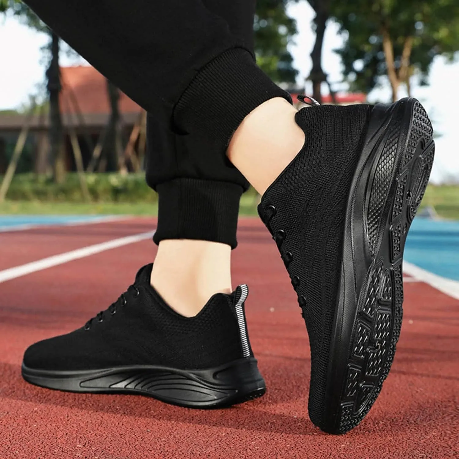Men's Comfortable Stretch Workout Shoes Lace Up Comfortable Light-Weight Shoe Breathable Diabetic Shoes for Men