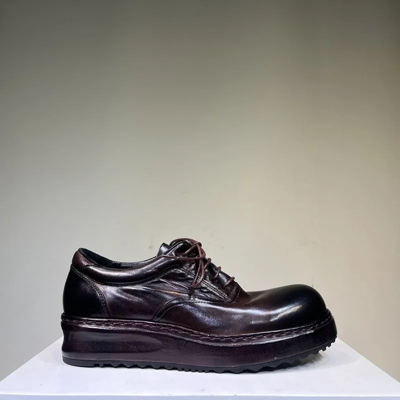 Men's Distressed Thick-soled Leather Shoes