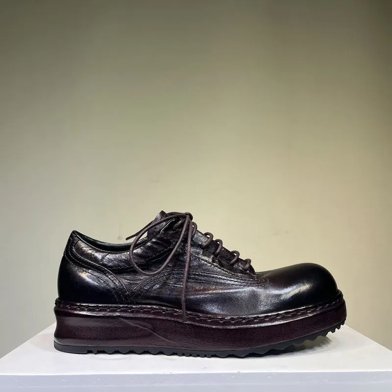 Men's Distressed Thick-soled Leather Shoes