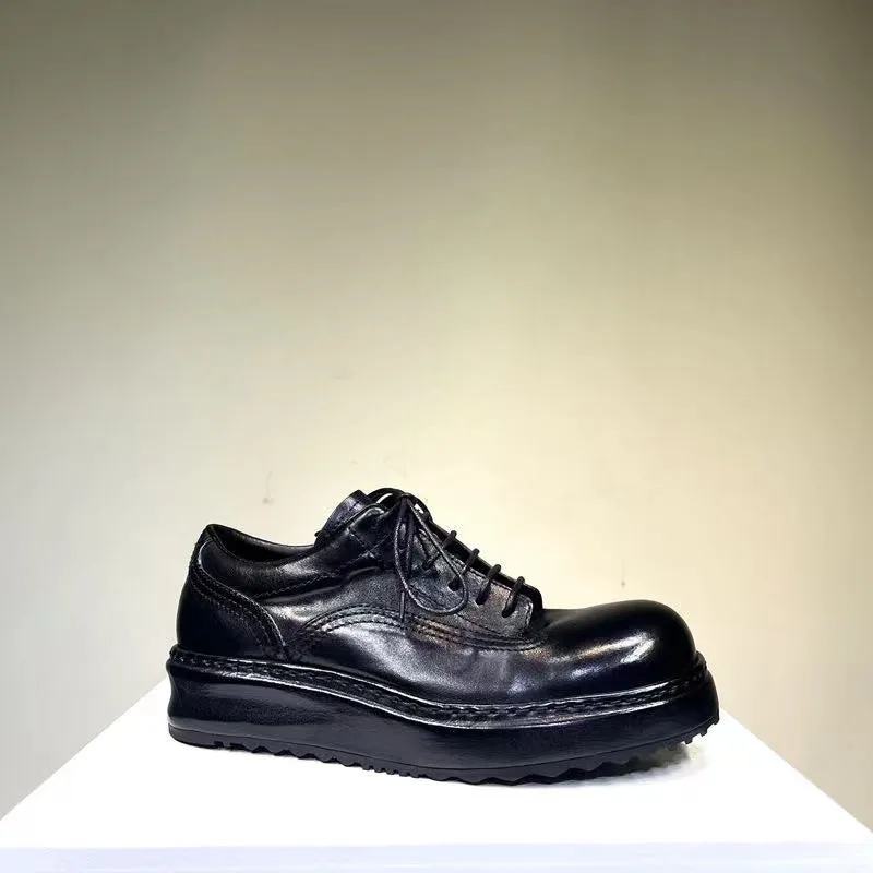 Men's Distressed Thick-soled Leather Shoes