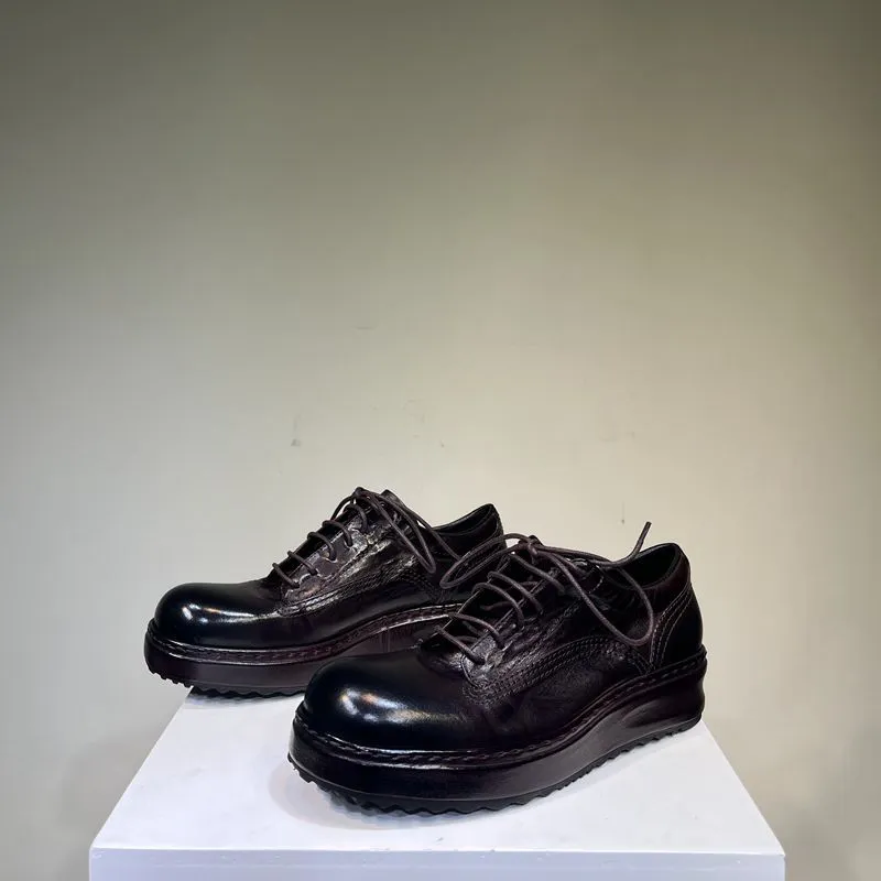 Men's Distressed Thick-soled Leather Shoes