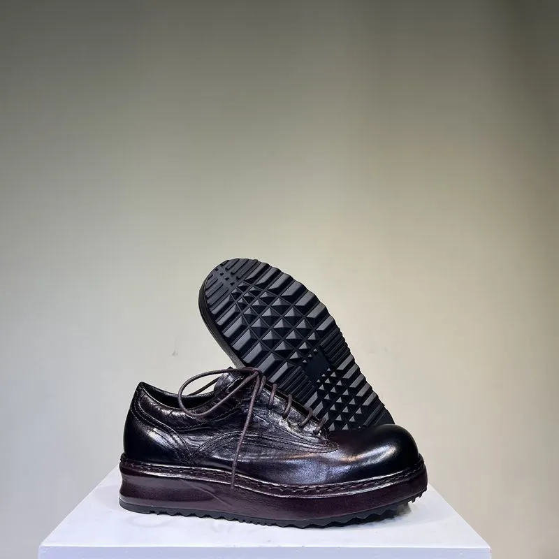 Men's Distressed Thick-soled Leather Shoes