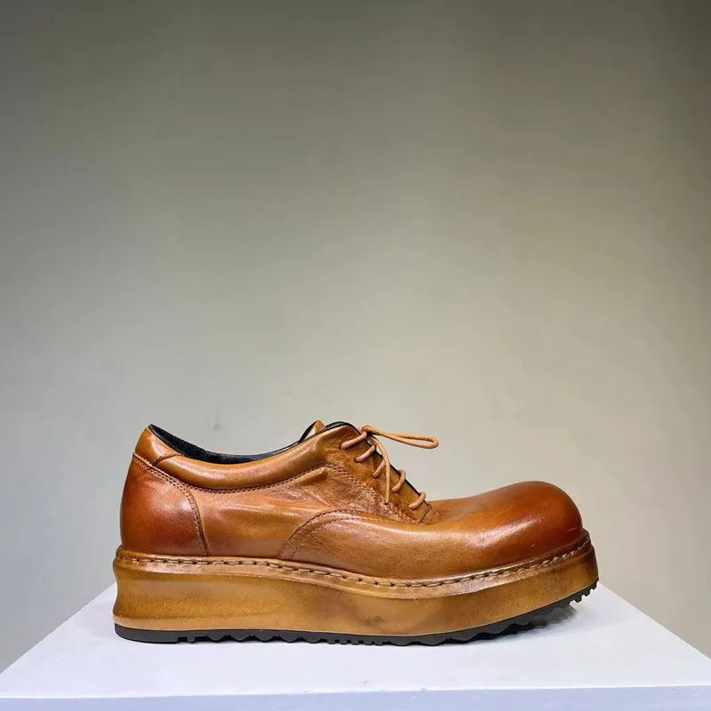 Men's Distressed Thick-soled Leather Shoes