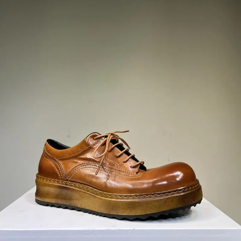 Men's Distressed Thick-soled Leather Shoes