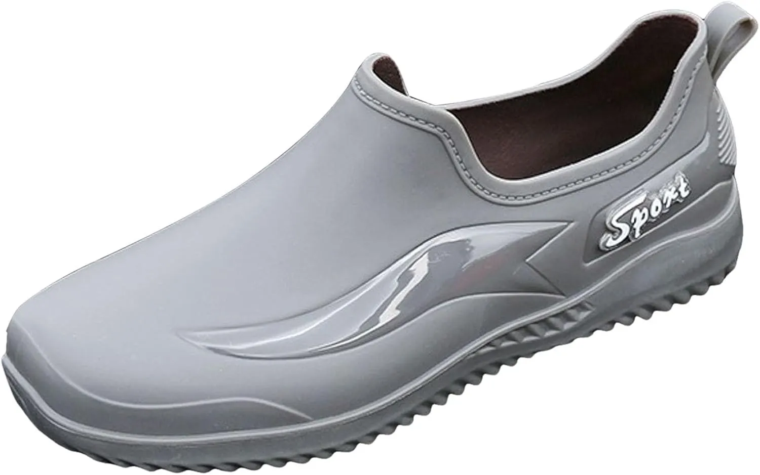 Mens Low Carf Rain Boots Durable Garden Working Shoes Casul Waterproof Shoes Lightweight Fishing Shoes Non Slip Hiking Rain Boots Men Low Top Deck Booties with Comfortable Insole