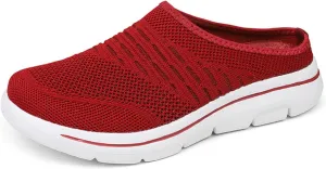 Mens Womens Mules & Clogs Breathable Mesh Walking Mules Fashion Sneakers Open Back Slip On Shoes Breathable Slippers Closed Toe Slides Low Wedge Slip On Shoes Outdoor Beach Sandals Unisex