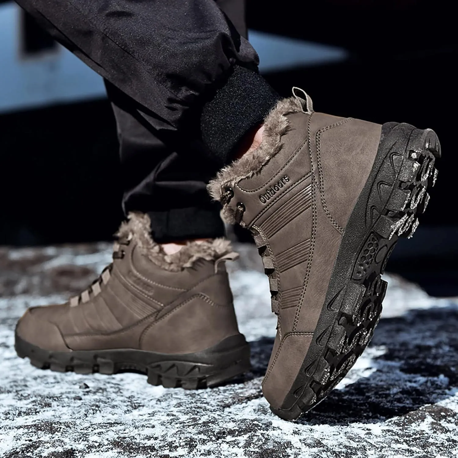 Men's Work Boots Composite Toe Hiking Sneakers Shoes Slip On Women Workout Shoes Business Casual Winter Backpacking Snow Botas Warm Water Hike Grounded Footwear