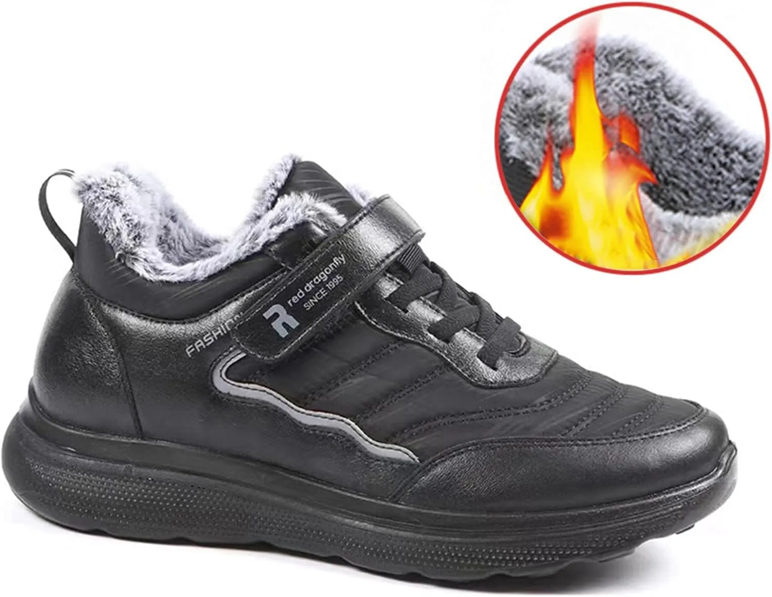 Men's Work Boots Composite Toe Hiking Sneakers Shoes with Fur Lined Womens Safety Shoes Non Slip Waterproof Outdoor Shoes Lightweight Anti Slip Hike Grounded Footwear