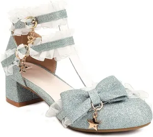 MIOKE Women's Chunky Block Low Heel Pumps Square Toe Comfort Ankle Strap Sandal Party Office Dress Shoes