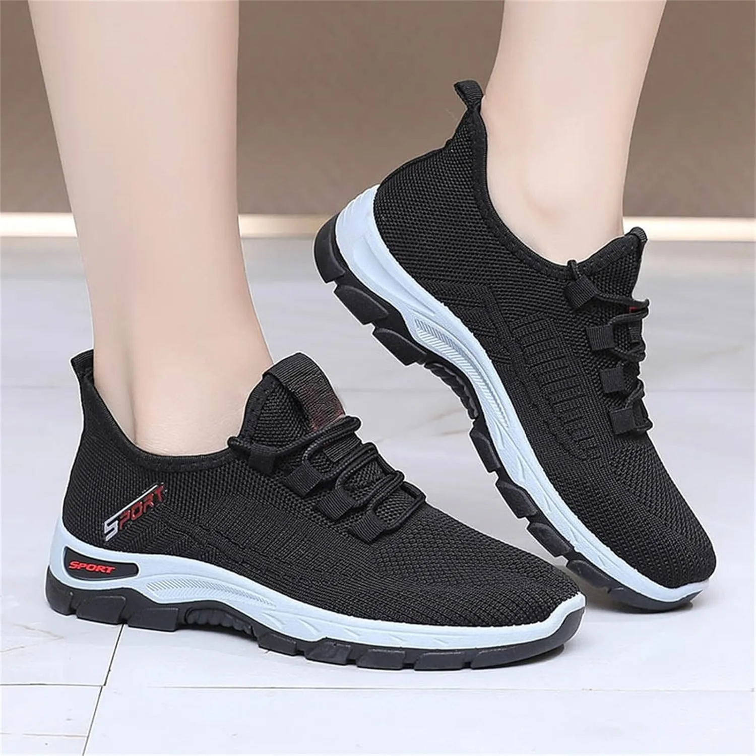 Mmoneyake Womens Slip On Sneakers Lightweight Tennis Shoes Non Slip Gym Workout Shoes Breathable Mesh Walking Sneakers Wide Toe Box Shoe Wide Width Sneaker Work Shopping Travel