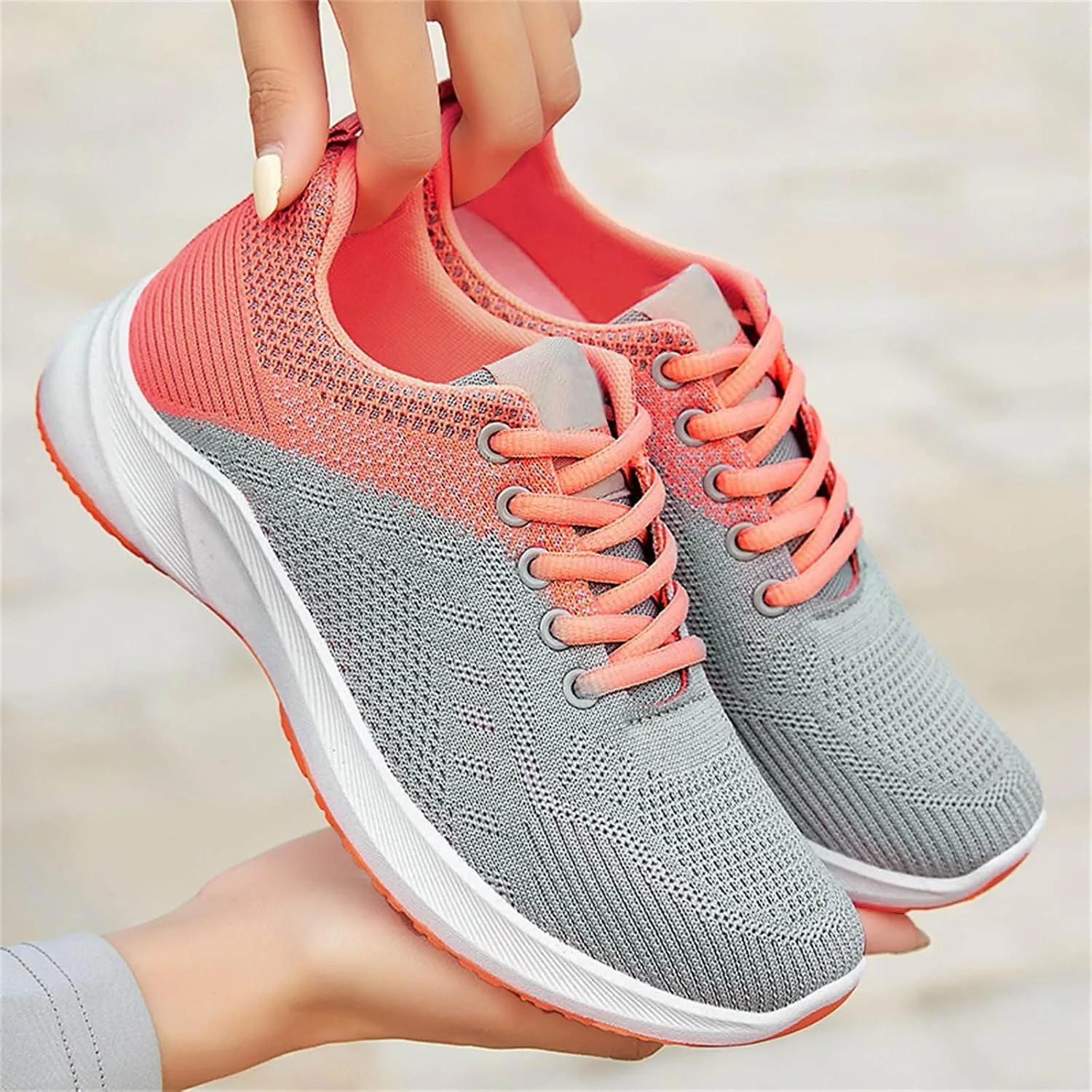 Mmoneyake Womens Sneakers Air Cushion Running Tennis Shoes Lightweight Tennis Walking Shoes Mesh Breathable Gym Work Fashion Sneakers Plantar Fasciitis Tennis Sneaker Arch Support Walking Shoe