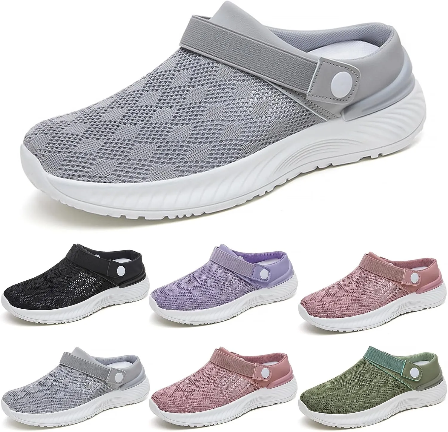 Mules for Women Outdoor Hiking Slip On Sandals Sports Water Shoes Fashion Slippers Classic Clogs for Women Breathable Mesh Walking Mules Sneakers Open Back Slip On Shoes Orthopedic Diabetic Shoe