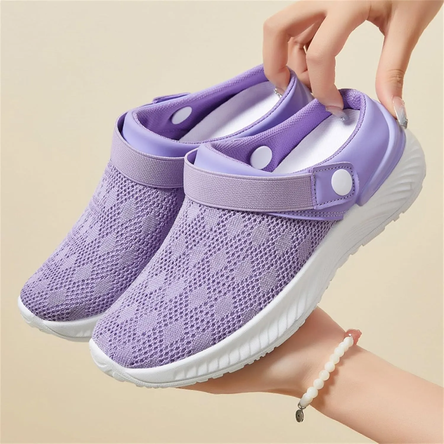 Mules for Women Outdoor Hiking Slip On Sandals Sports Water Shoes Fashion Slippers Classic Clogs for Women Breathable Mesh Walking Mules Sneakers Open Back Slip On Shoes Orthopedic Diabetic Shoe