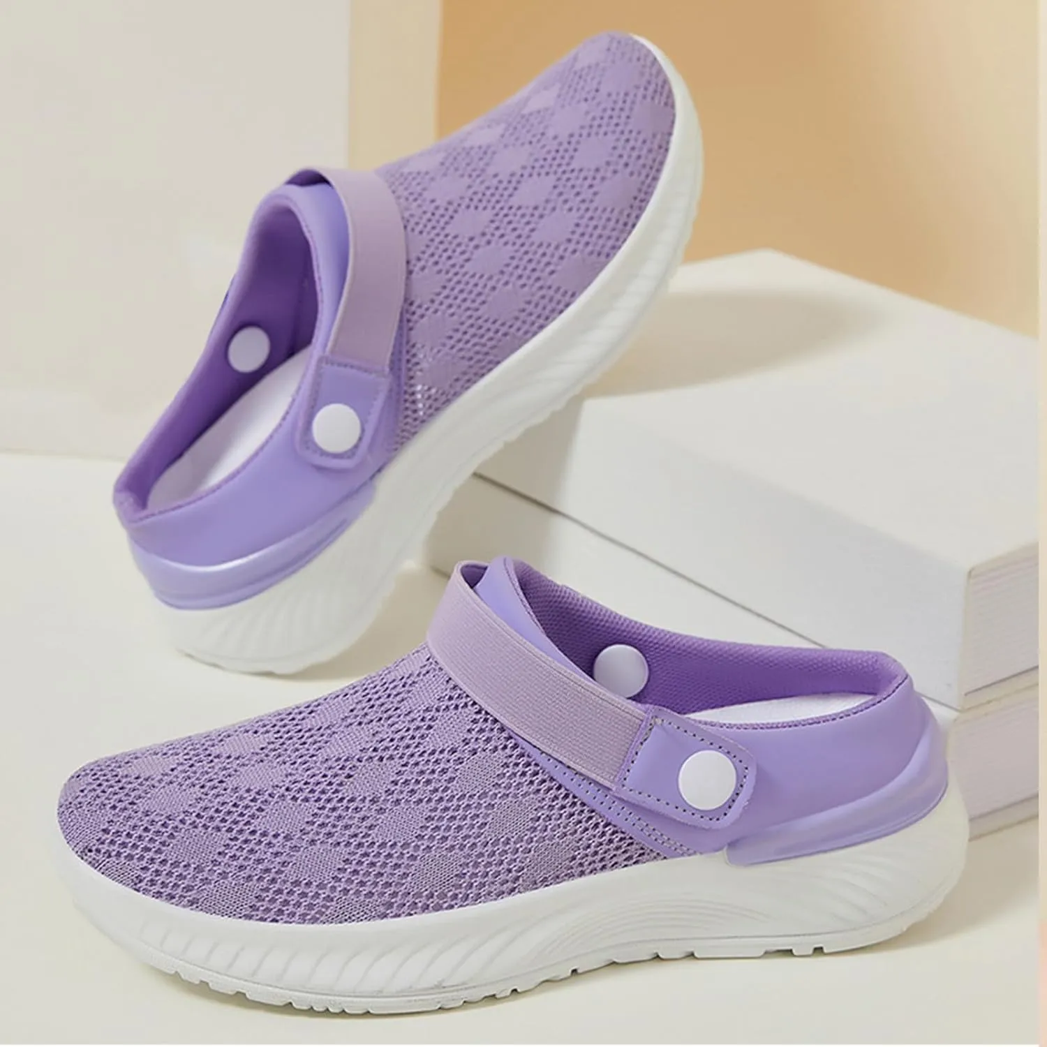 Mules for Women Outdoor Hiking Slip On Sandals Sports Water Shoes Fashion Slippers Classic Clogs for Women Breathable Mesh Walking Mules Sneakers Open Back Slip On Shoes Orthopedic Diabetic Shoe
