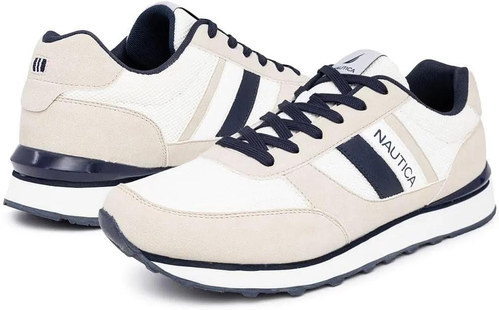 Nautica Men's Lace-Up Sneakers  Casual, Stylish, and Comfortable for Walking