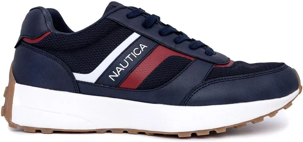 Nautica Men's Lace-Up Sneakers  Casual, Stylish, and Comfortable for Walking