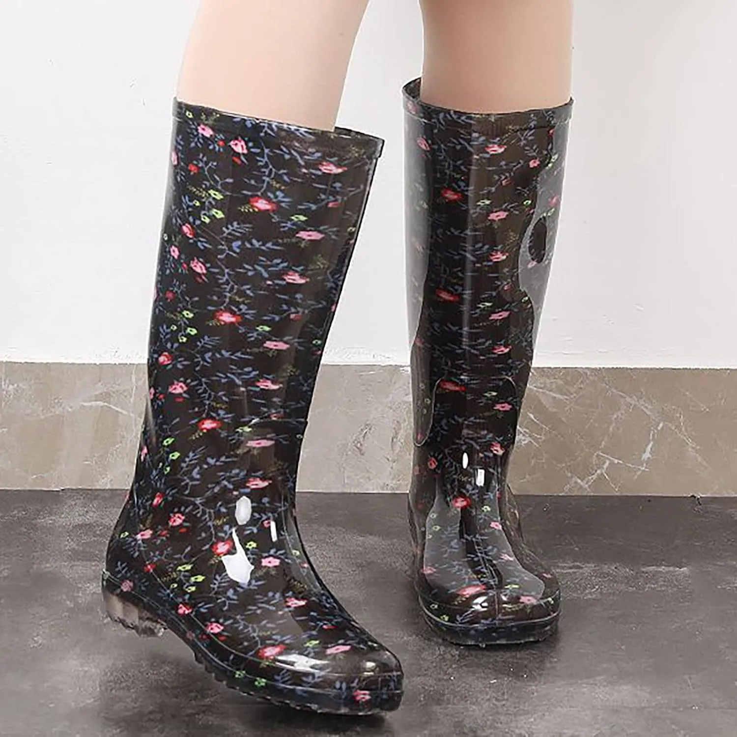 NLOMOCT Rain Boots for Women Size 5 Tall Rain Boots Garden Boots Waterproof Rubber Boots Fashion Out Work Comfy Garden Shoes