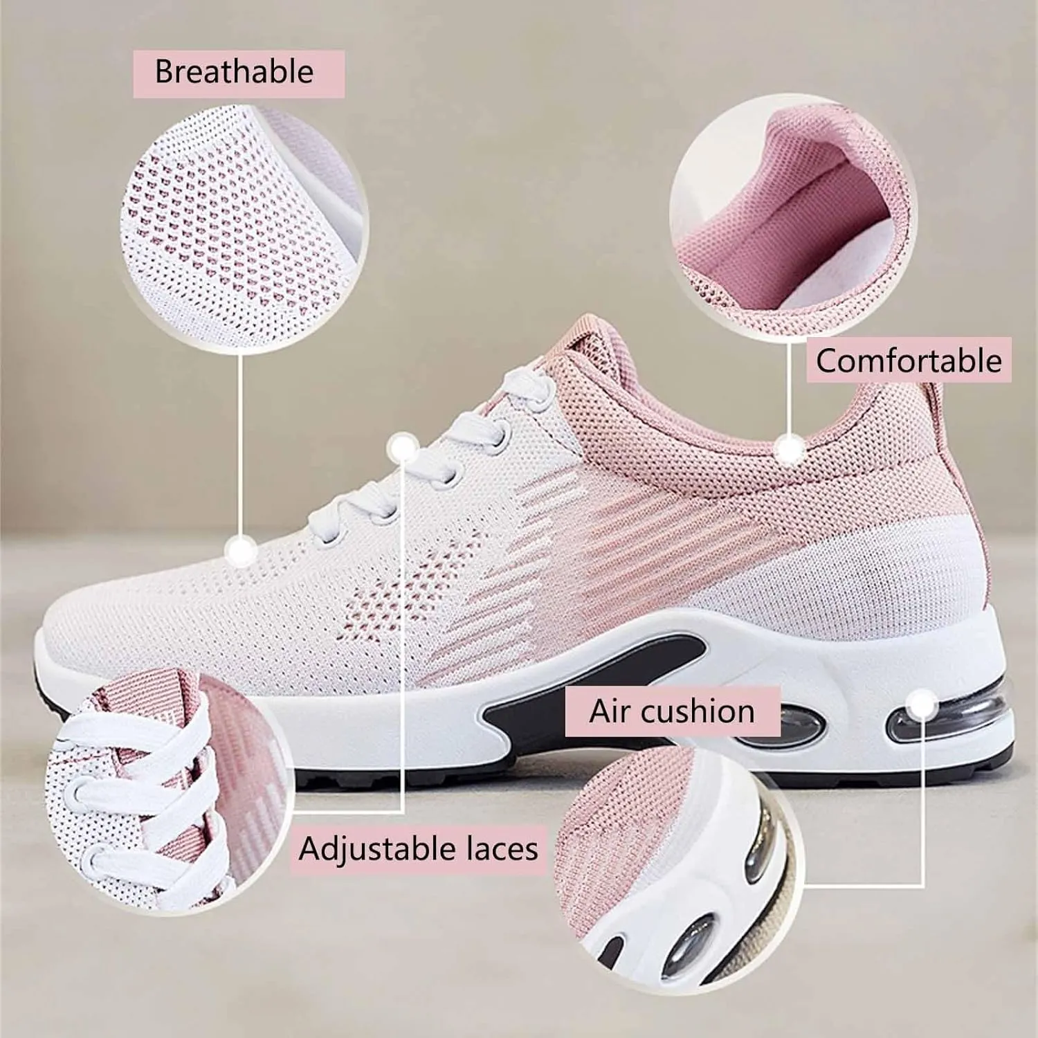 Orthopedic Shoes for Women Wide Width Toe Box Shoes Extra Sneakers Ultra Light Road Running Shoes Non-Slip Sneakers