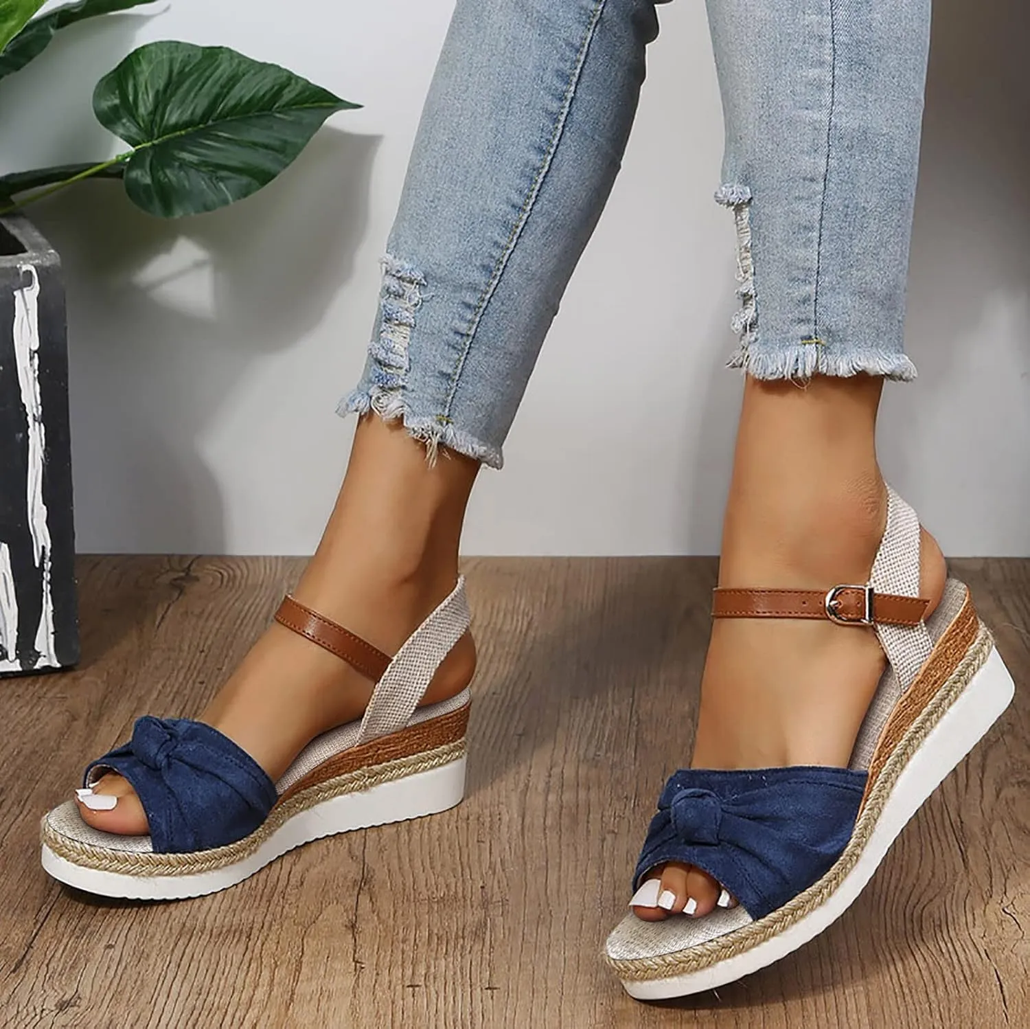 Orthopedic Wedge Sandals for Women Summer Dressy, Open Toe Ankle Strap Casual Platform Sandals Strappy Low Wedges Slip on Sandals Beach Sandals Dress Shoes Comfortable Outdoor Shoes