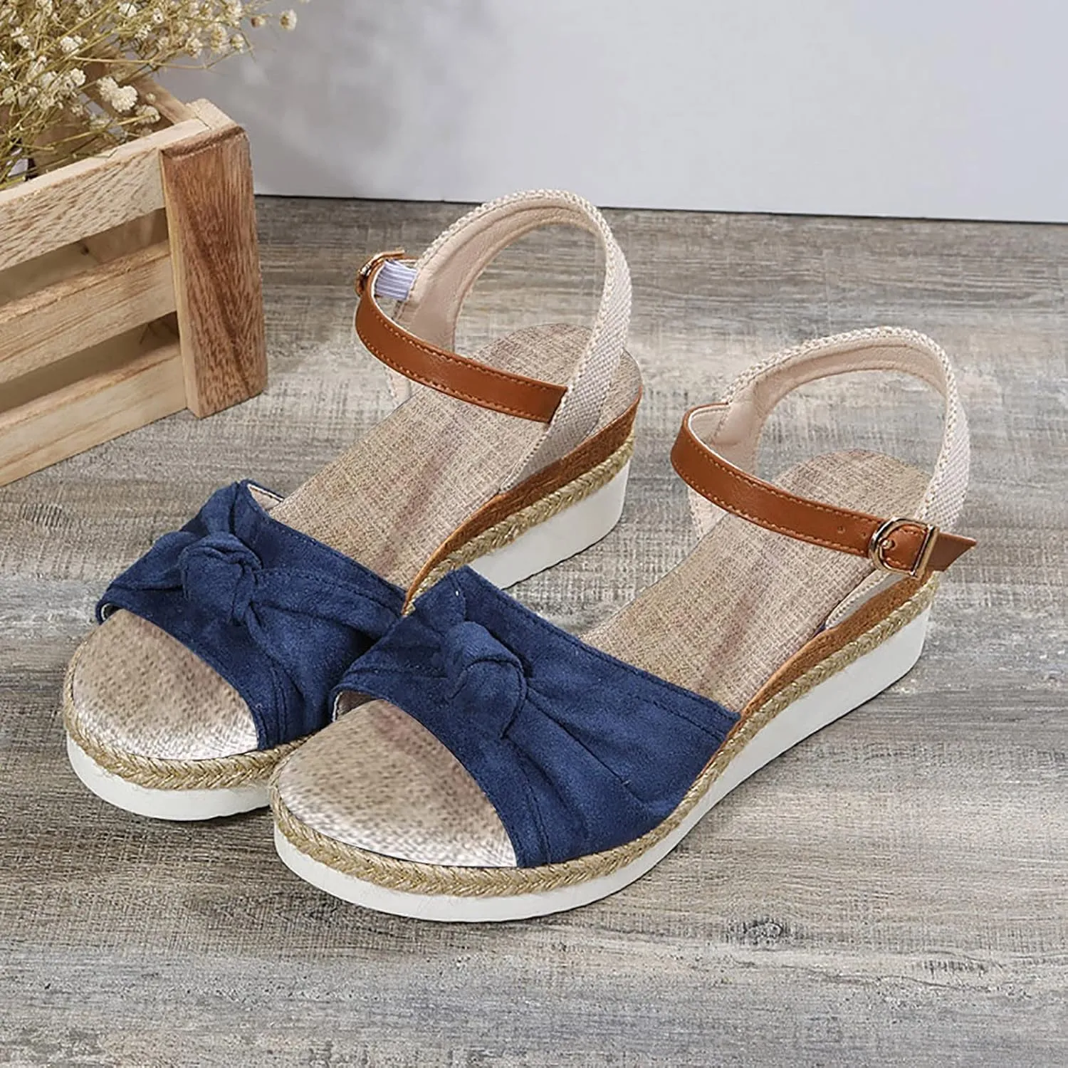 Orthopedic Wedge Sandals for Women Summer Dressy, Open Toe Ankle Strap Casual Platform Sandals Strappy Low Wedges Slip on Sandals Beach Sandals Dress Shoes Comfortable Outdoor Shoes