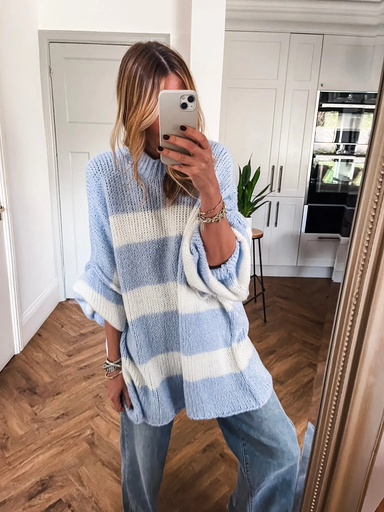 Oversized Striped Knit Jumper