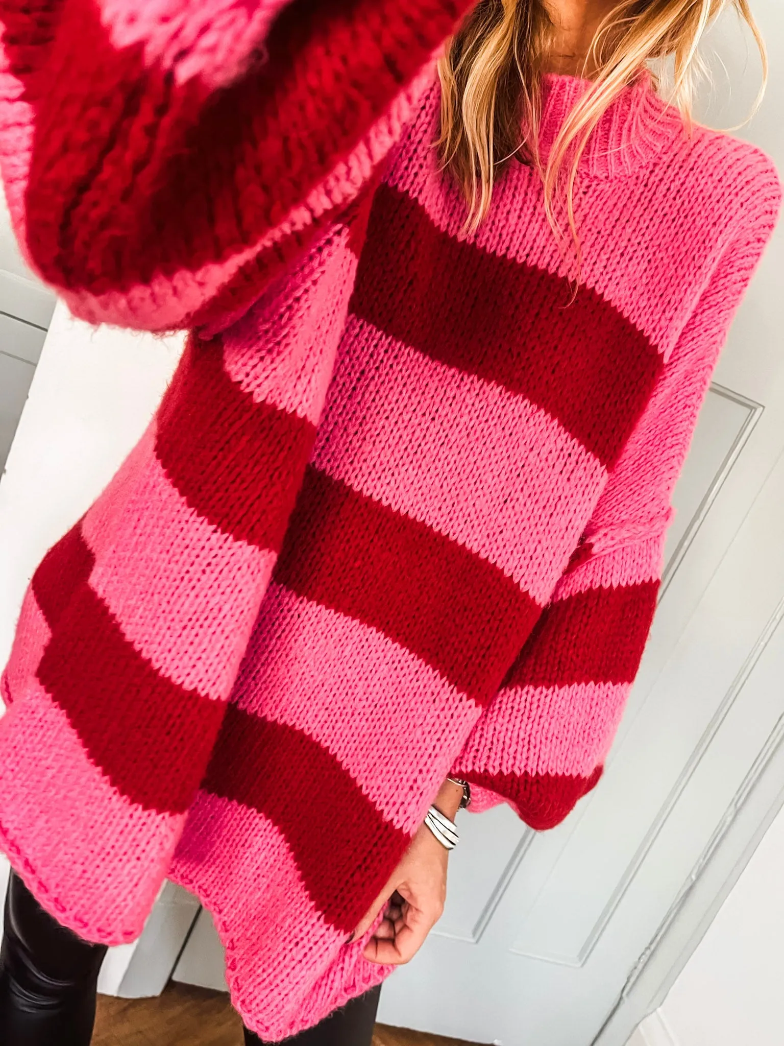 Oversized Striped Knit Jumper