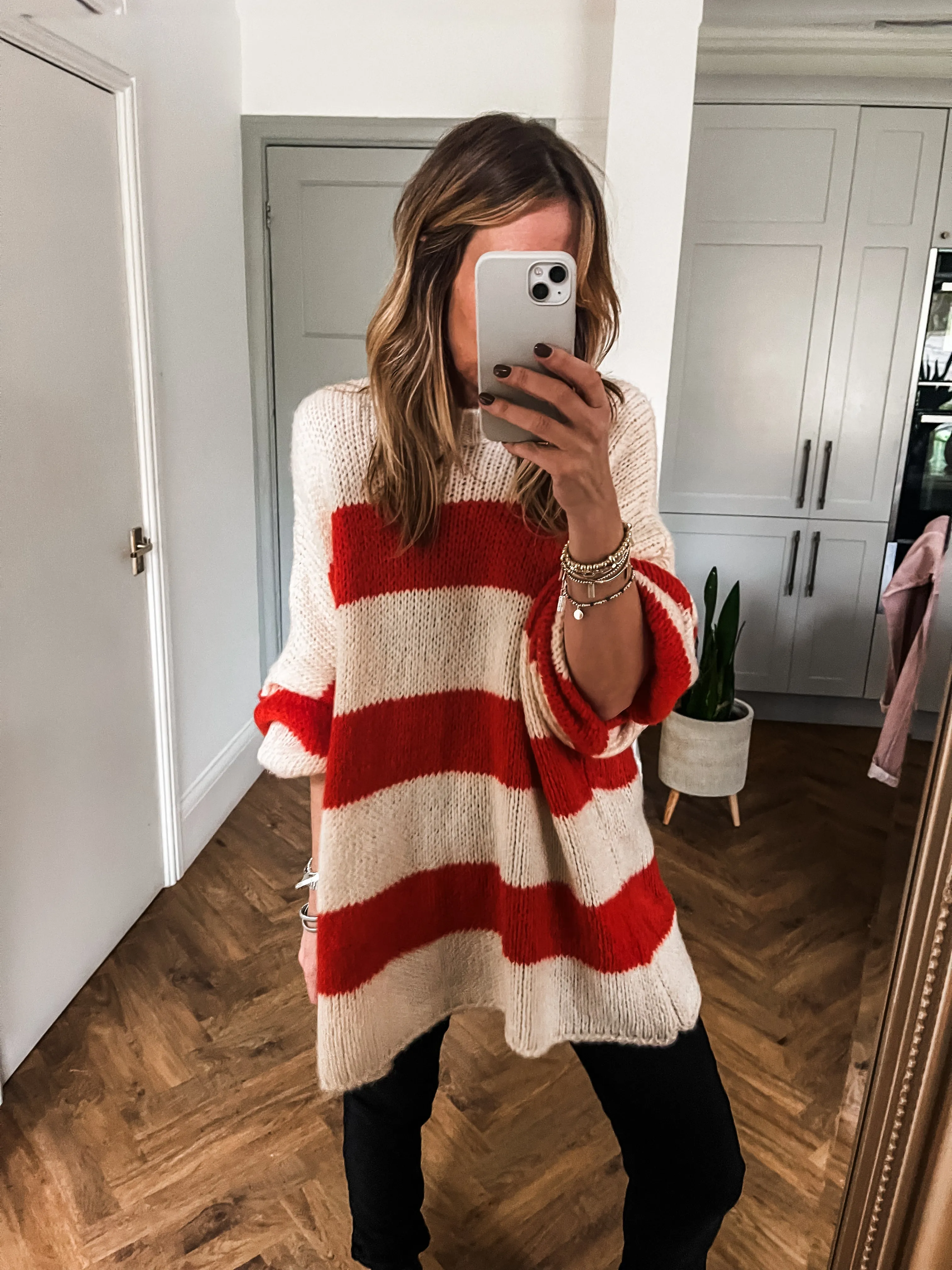 Oversized Striped Knit Jumper