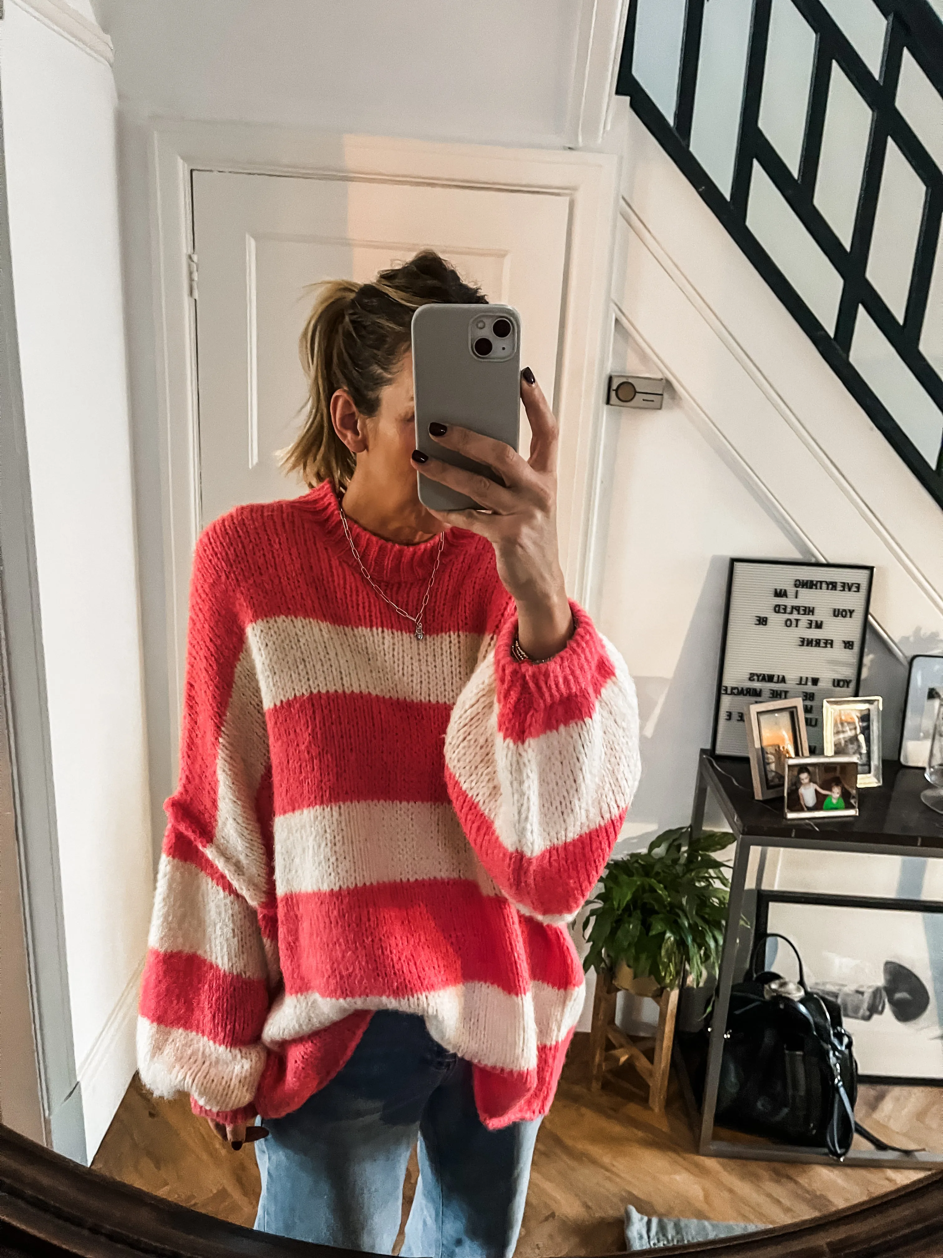 Oversized Striped Knit Jumper