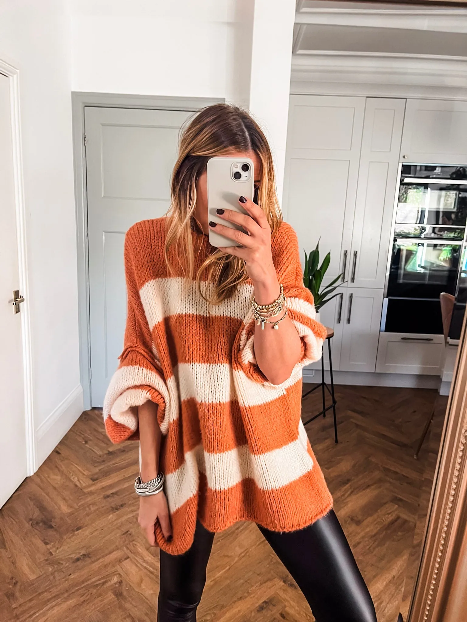 Oversized Striped Knit Jumper