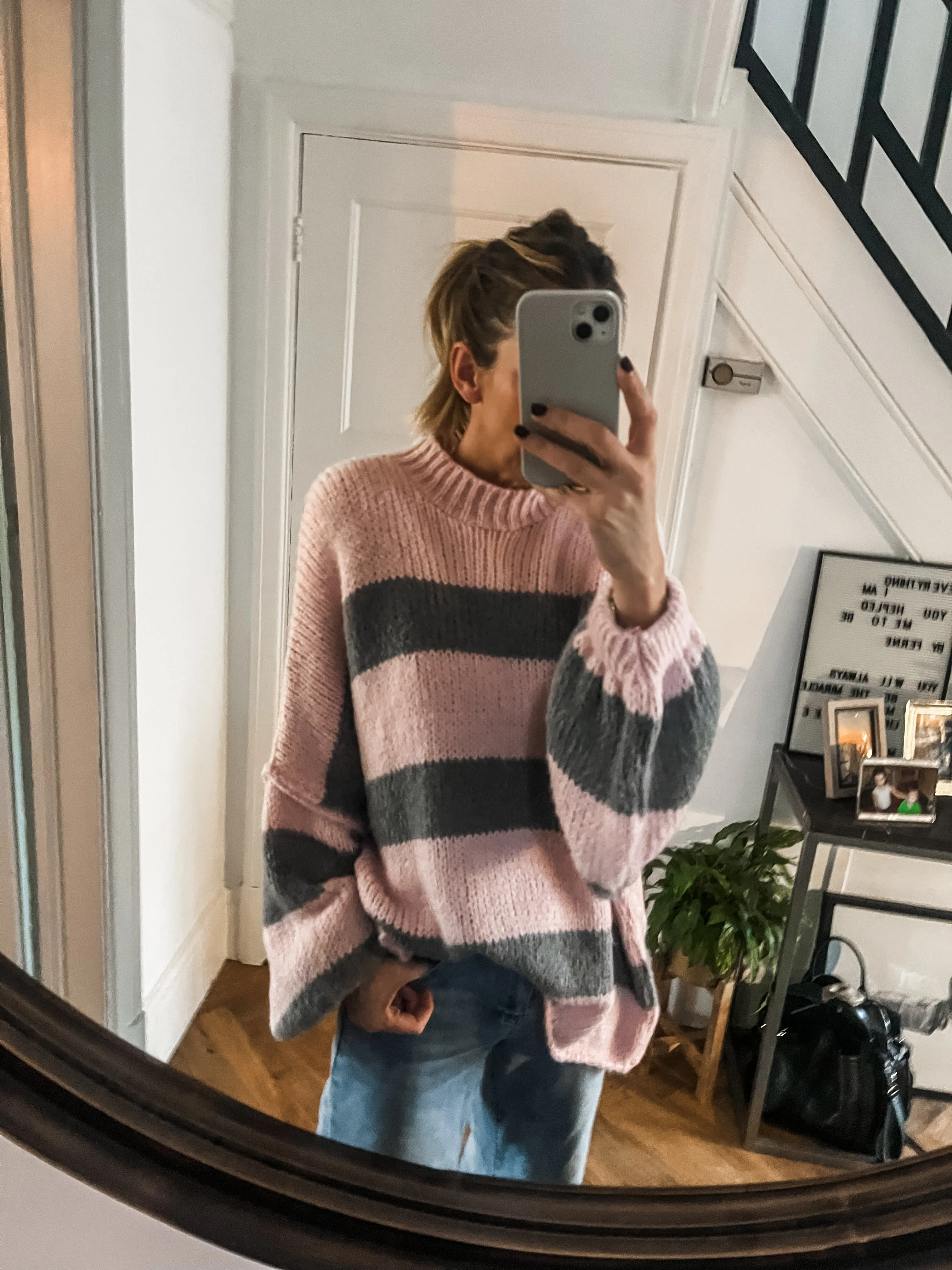 Oversized Striped Knit Jumper
