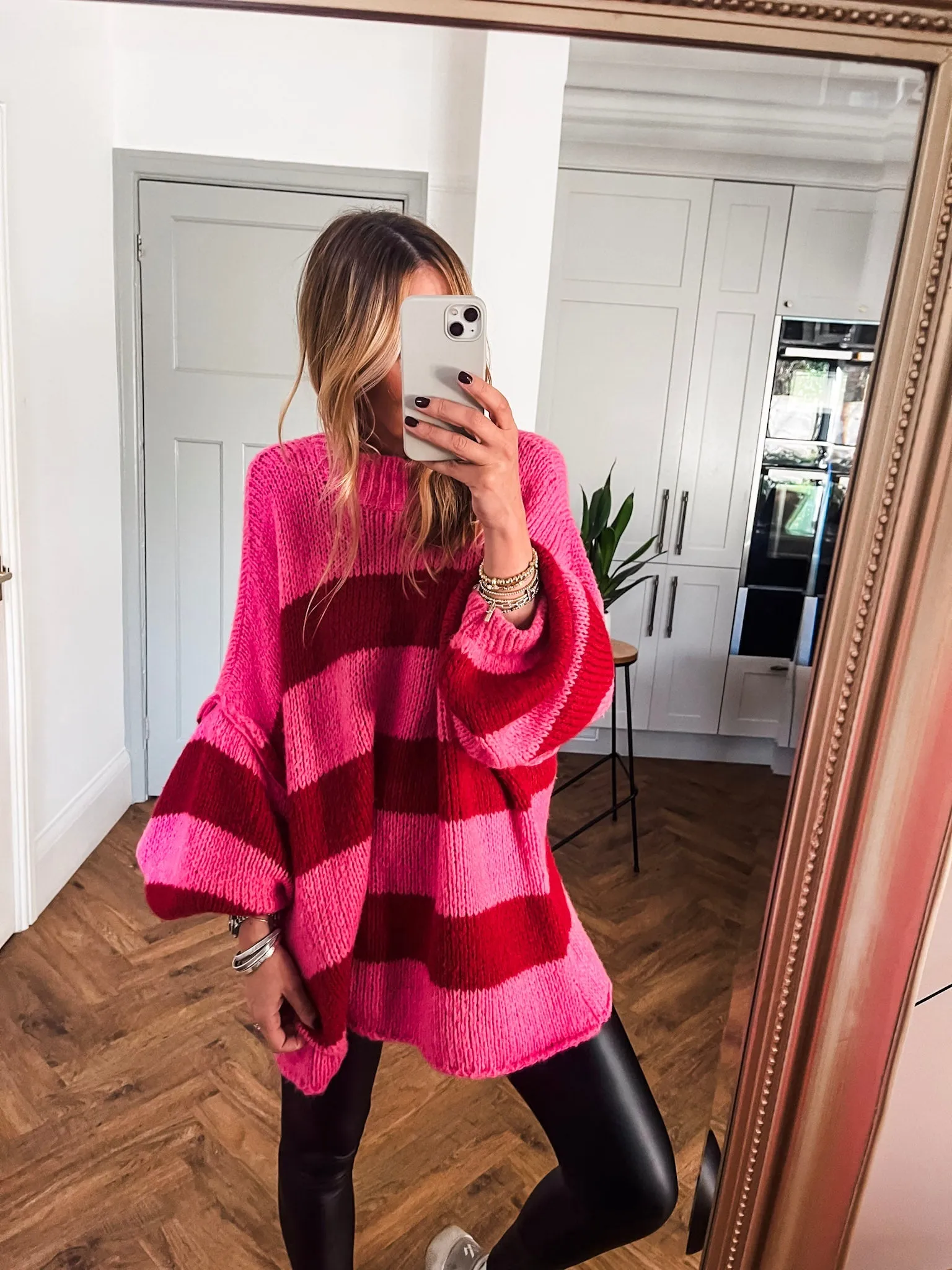 Oversized Striped Knit Jumper