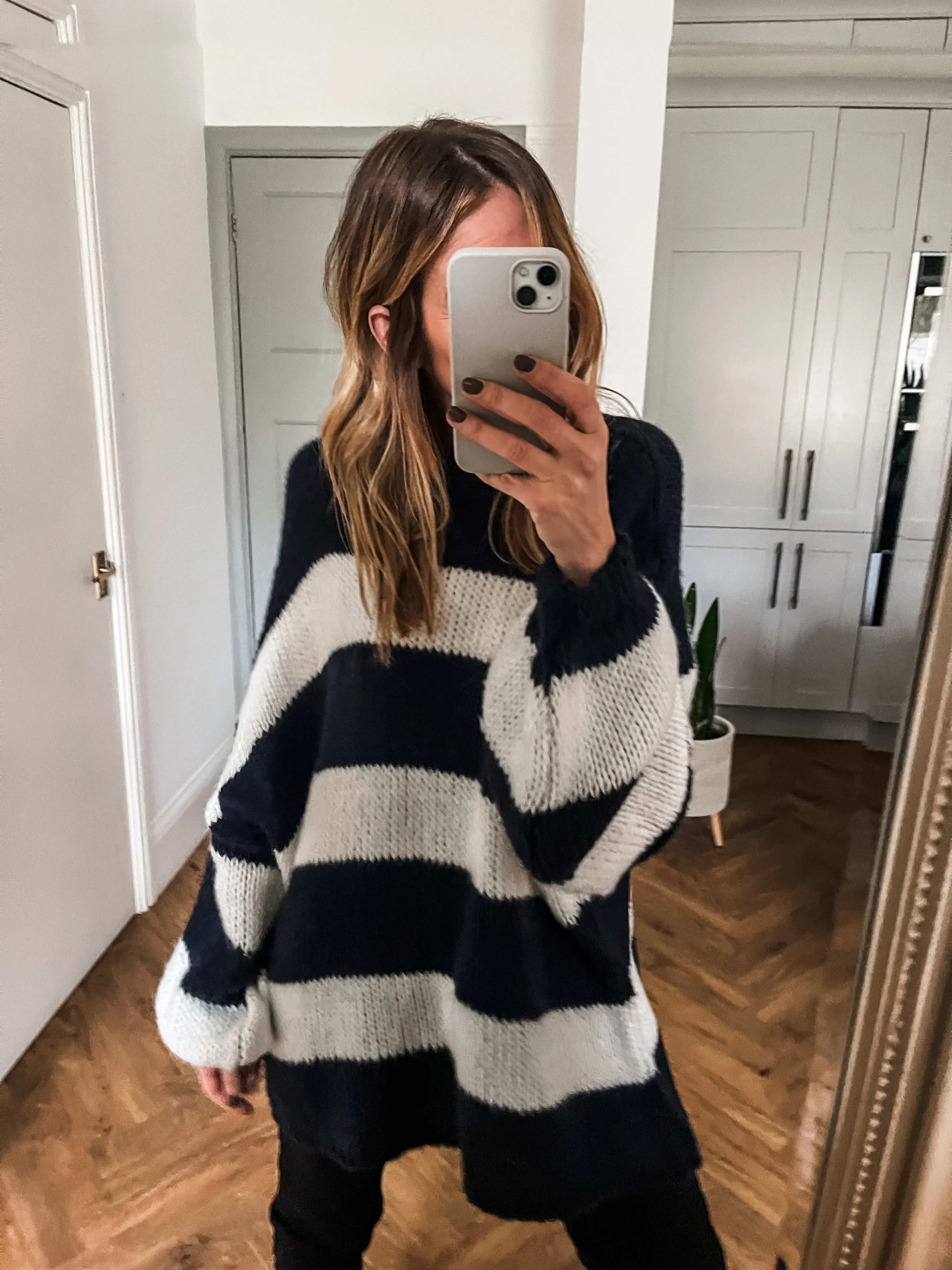 Oversized Striped Knit Jumper