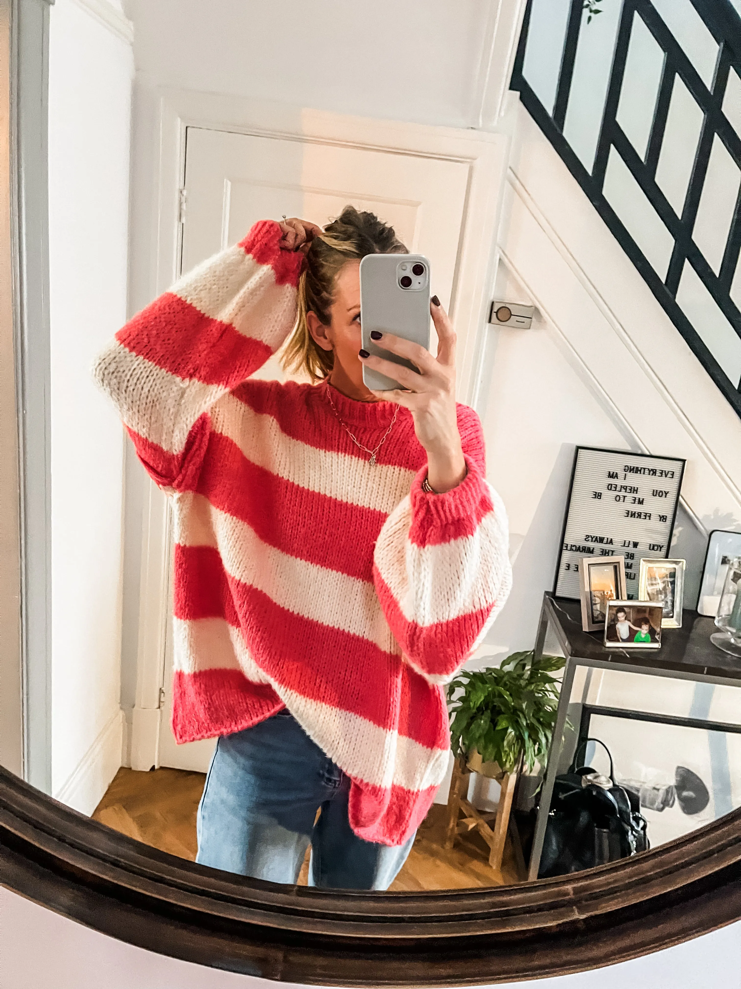 Oversized Striped Knit Jumper