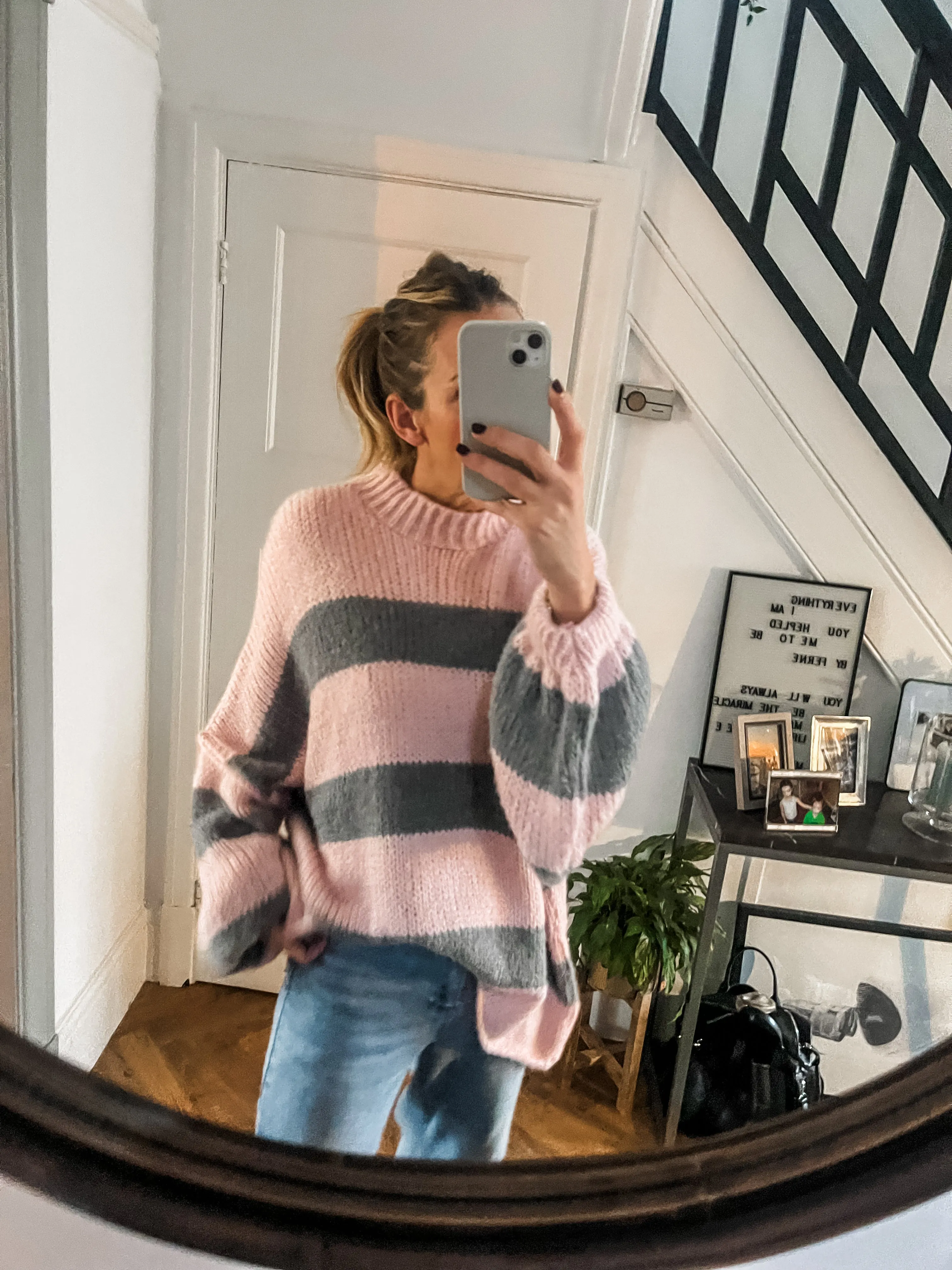 Oversized Striped Knit Jumper