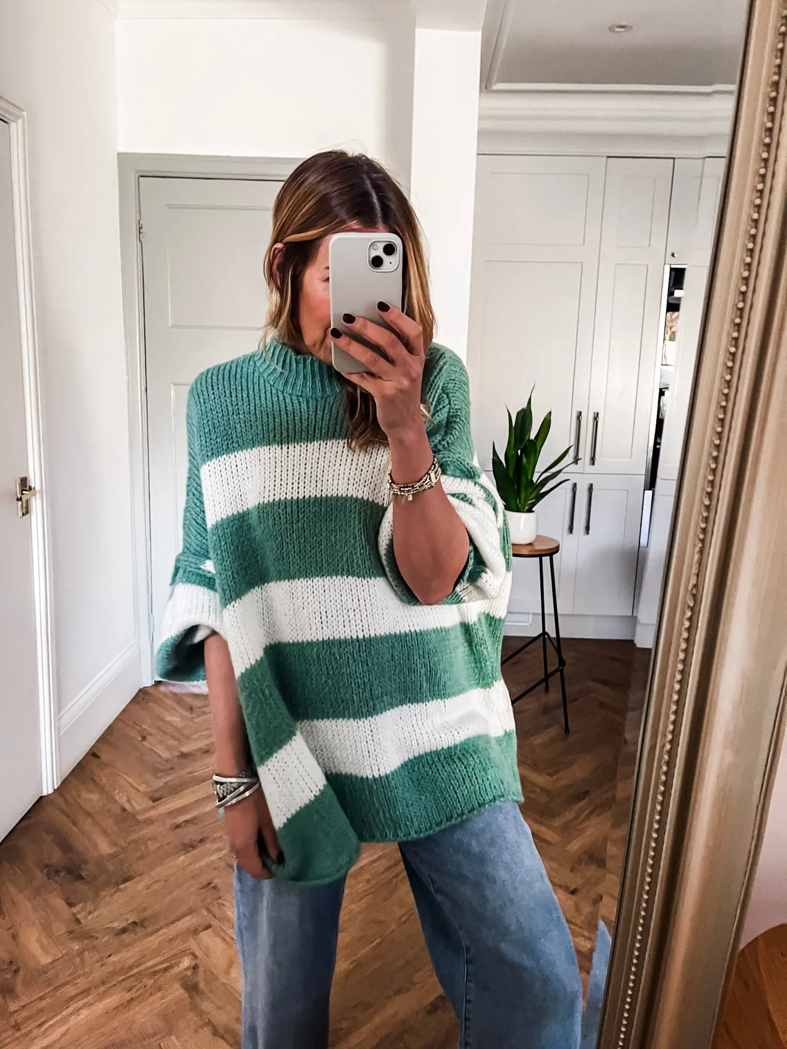 Oversized Striped Knit Jumper