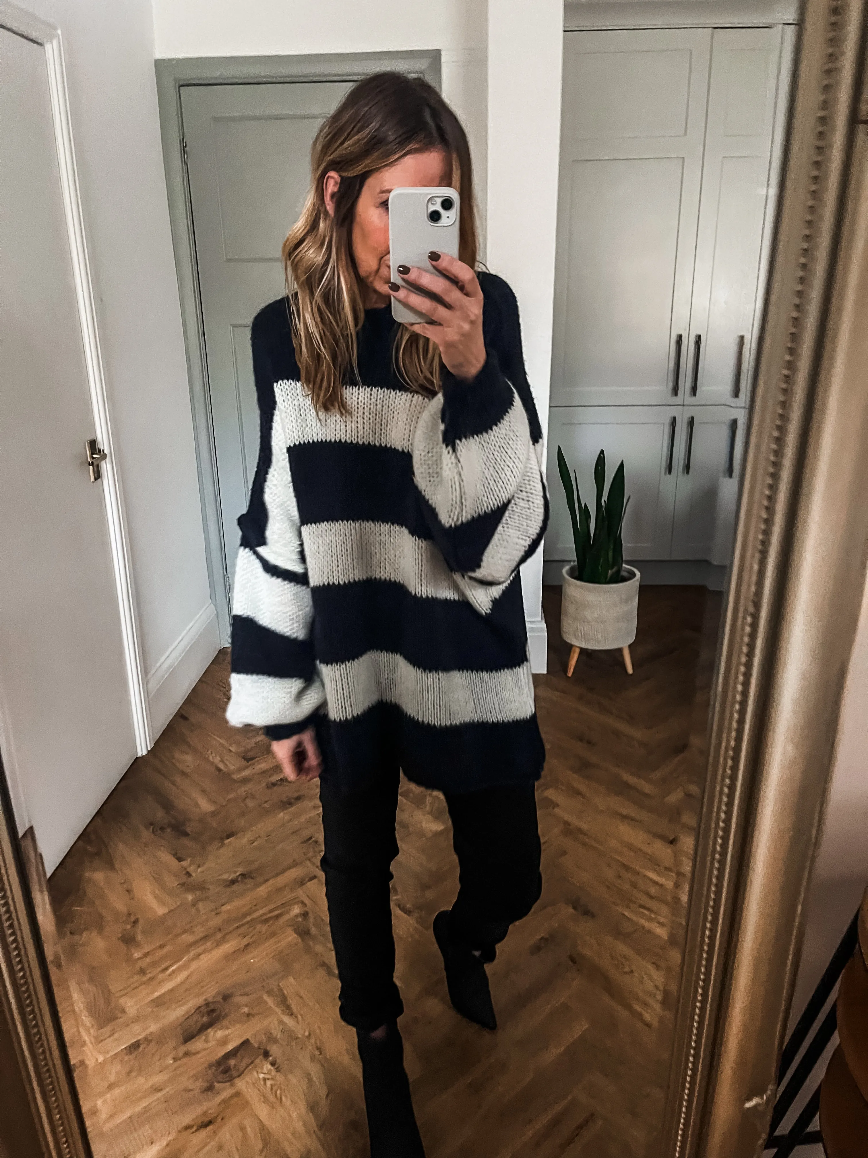 Oversized Striped Knit Jumper