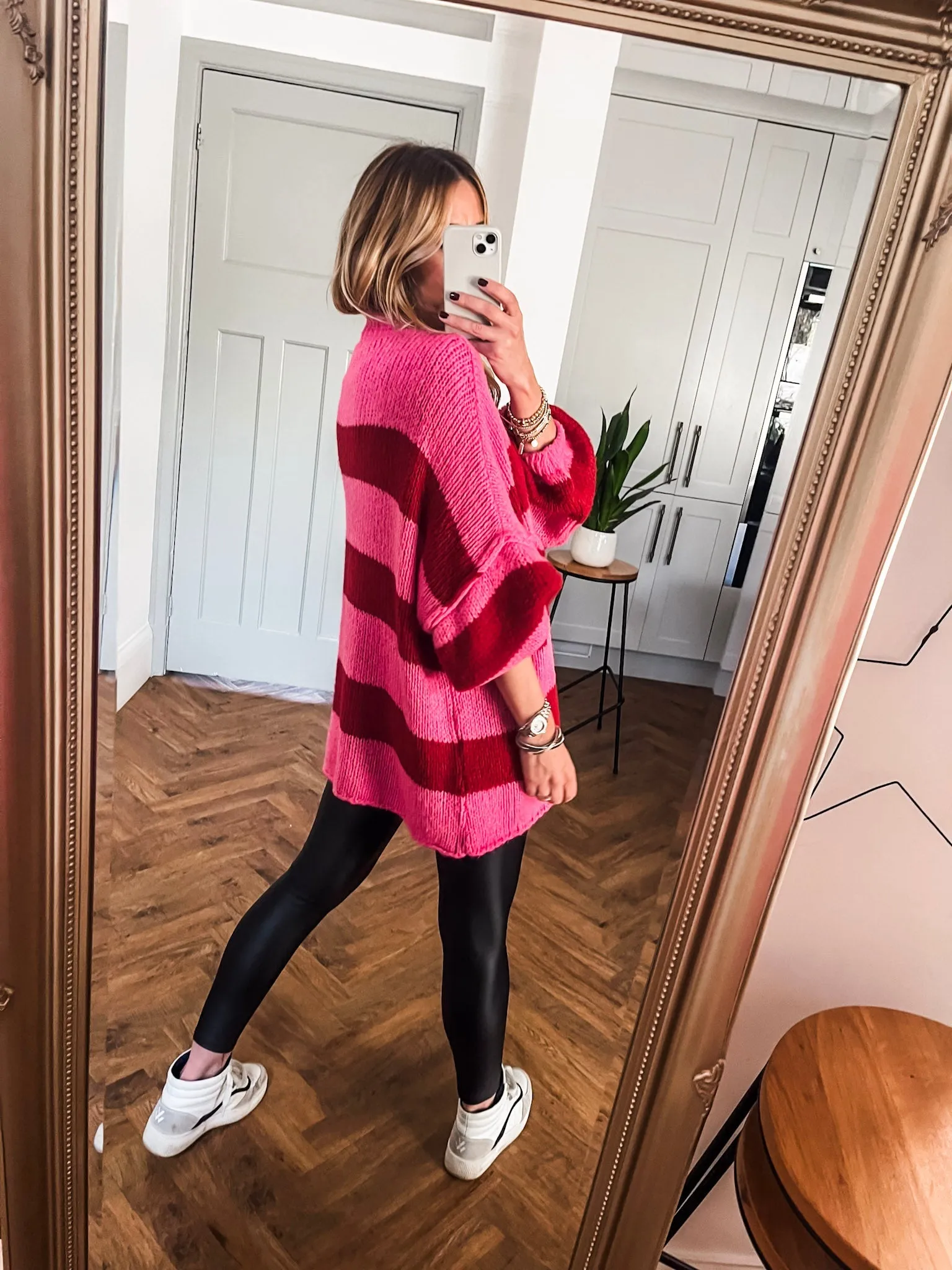 Oversized Striped Knit Jumper