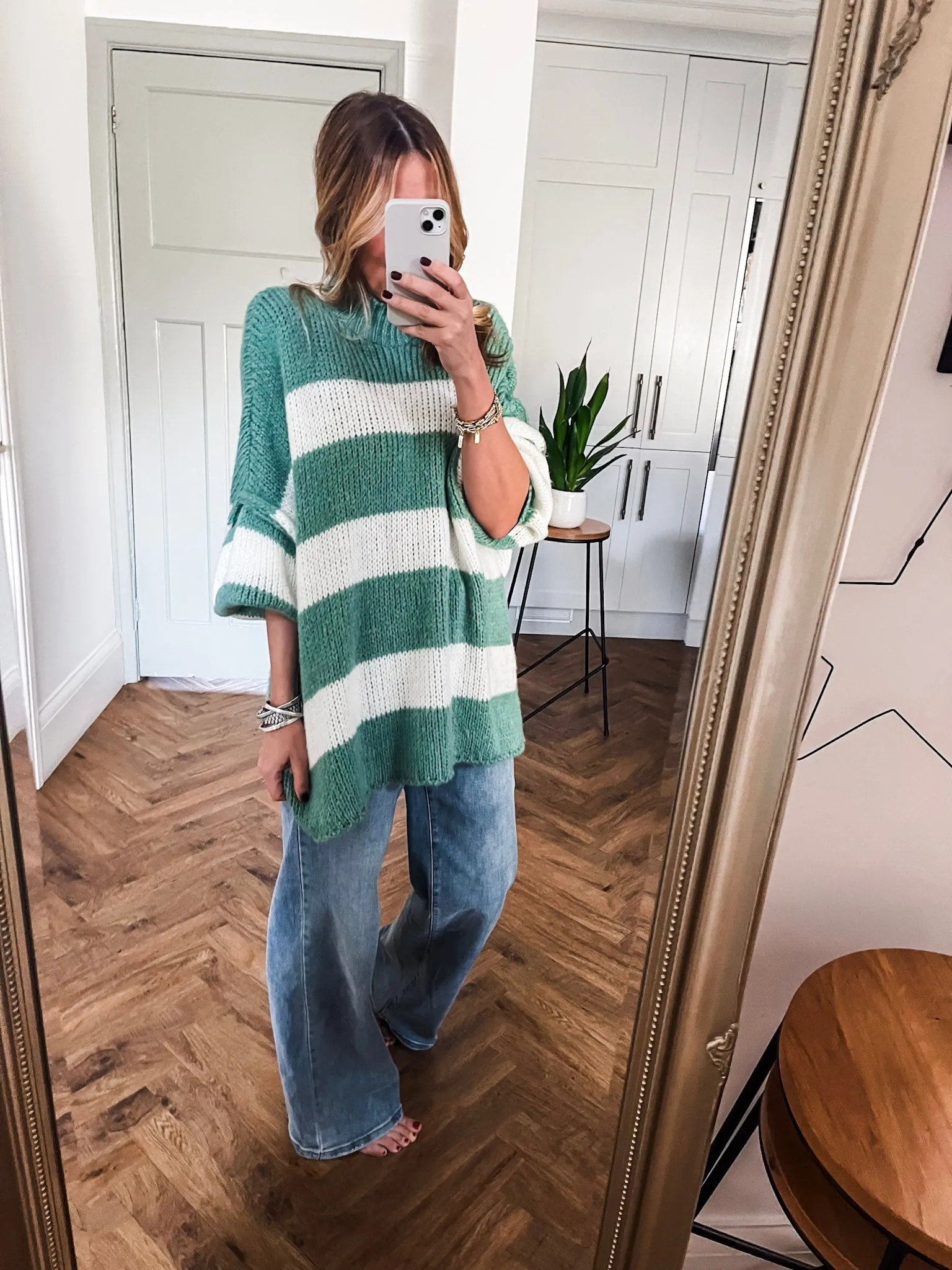 Oversized Striped Knit Jumper