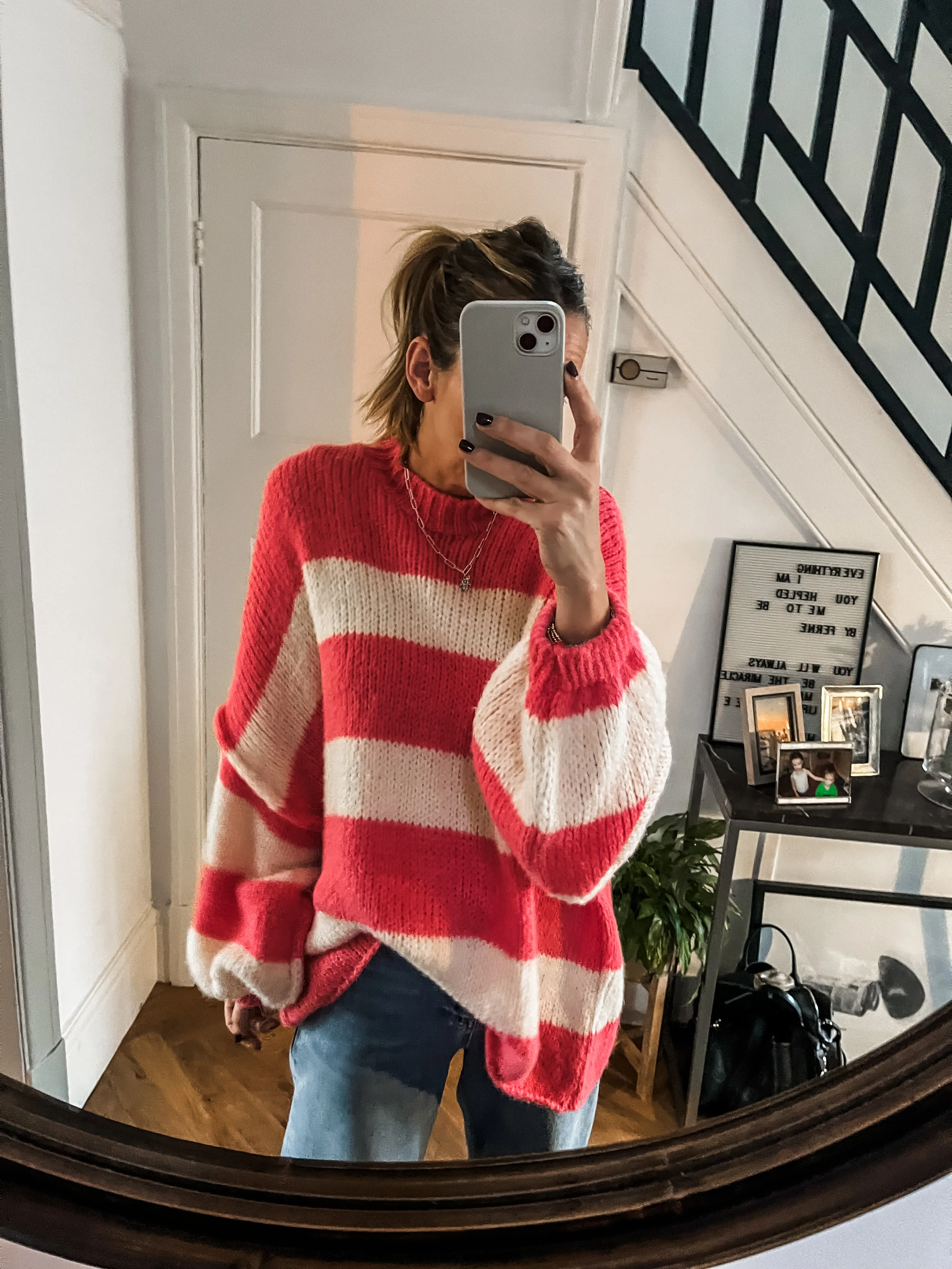 Oversized Striped Knit Jumper