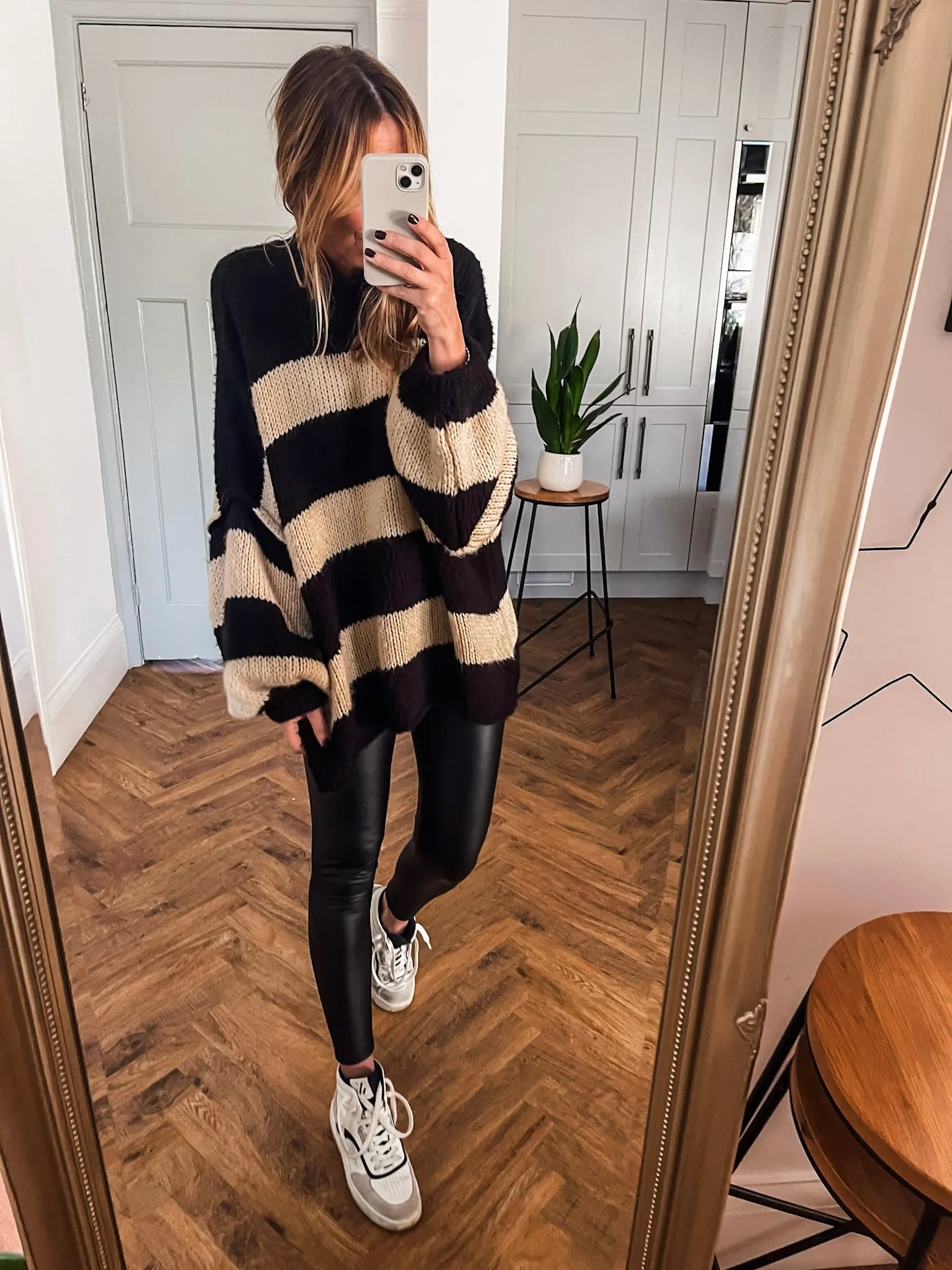 Oversized Striped Knit Jumper