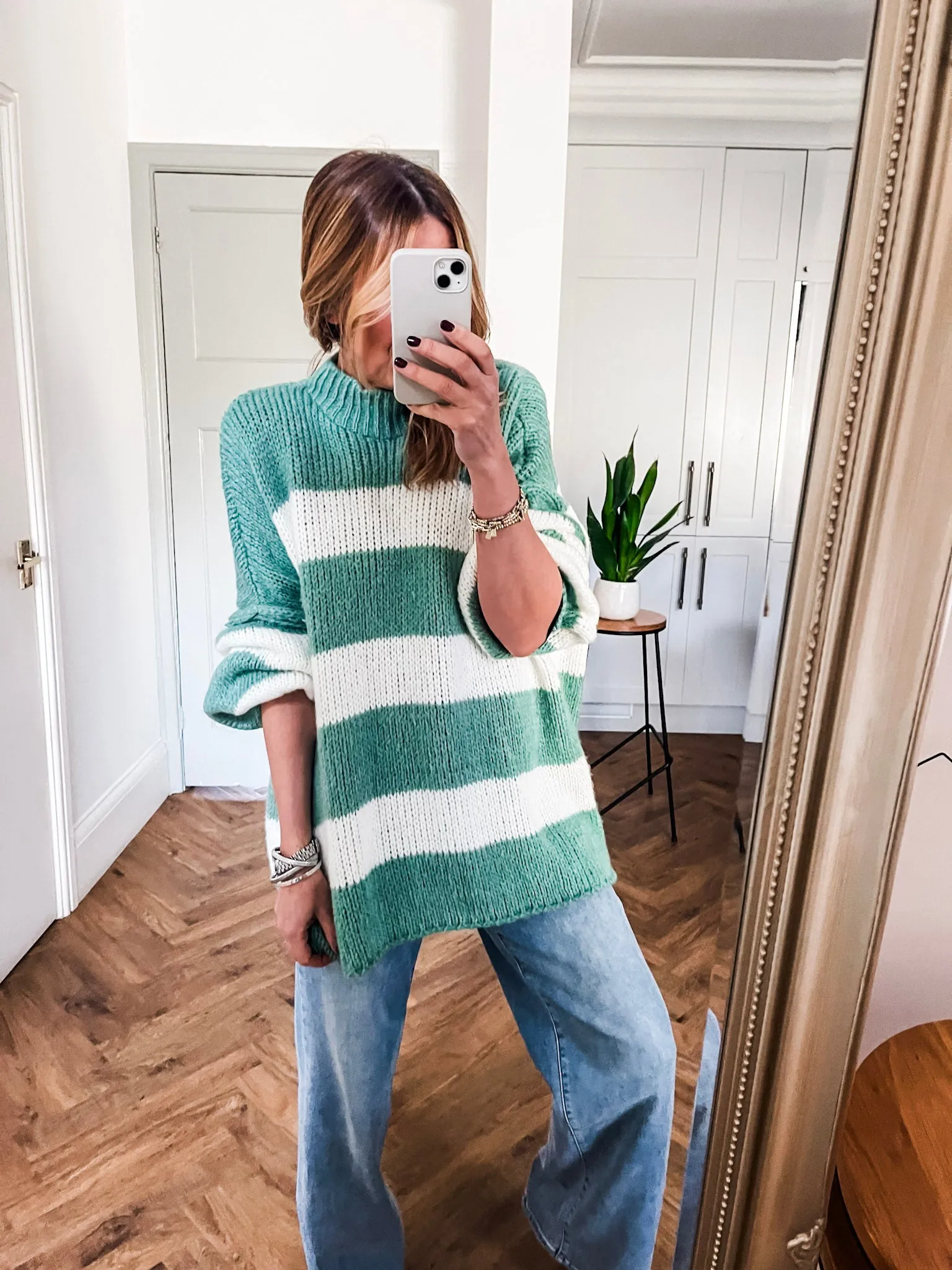 Oversized Striped Knit Jumper