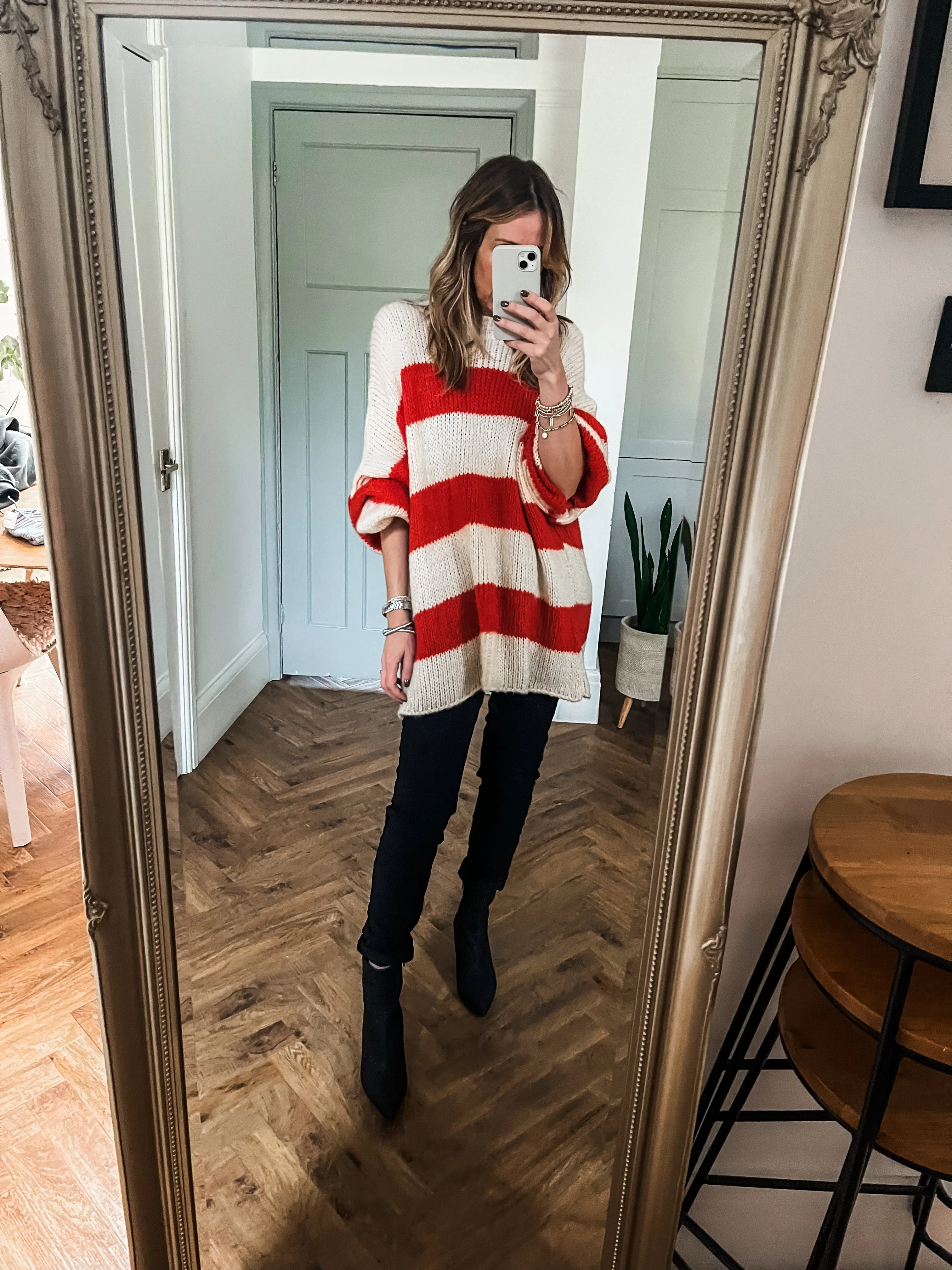 Oversized Striped Knit Jumper