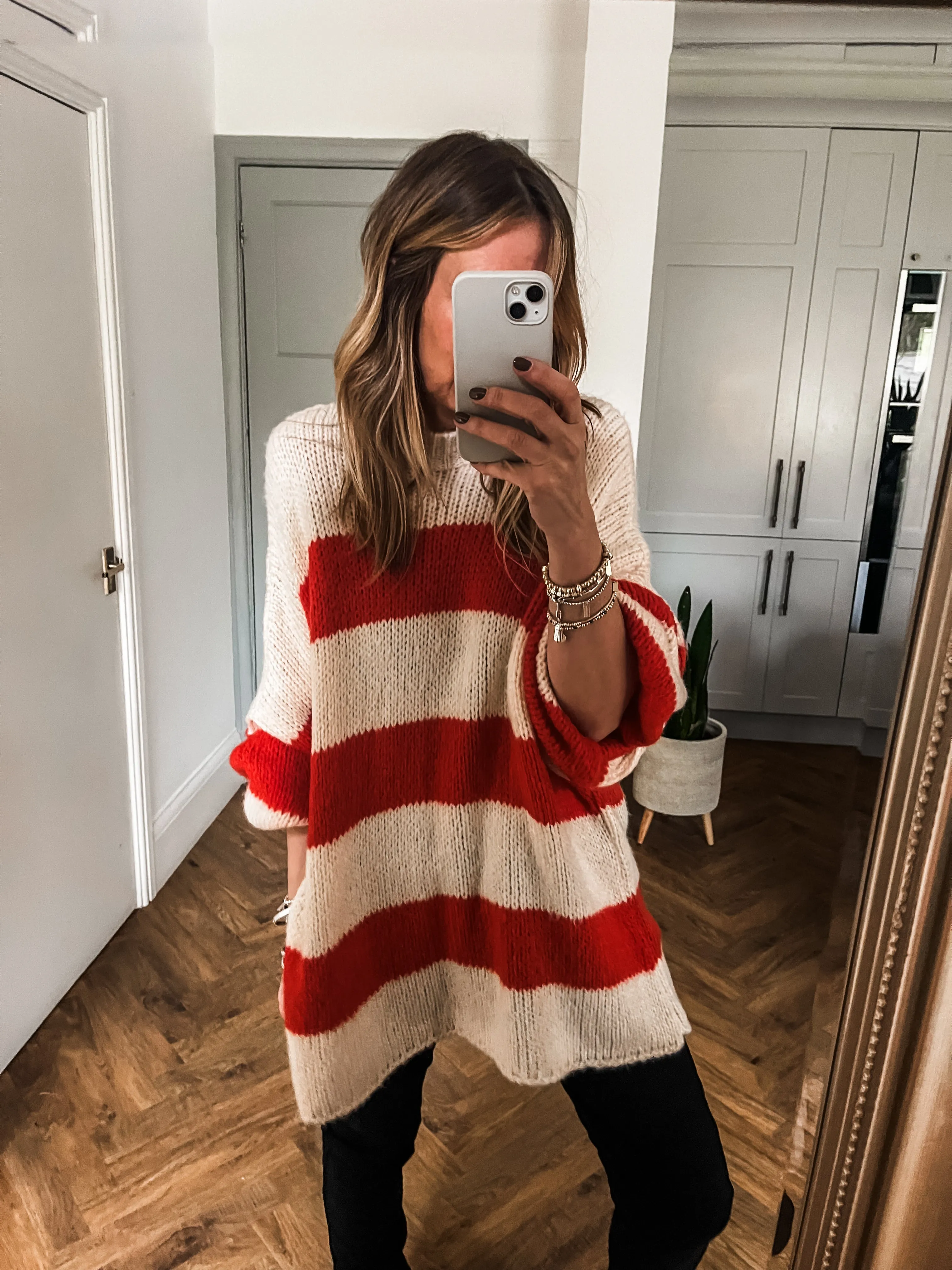 Oversized Striped Knit Jumper