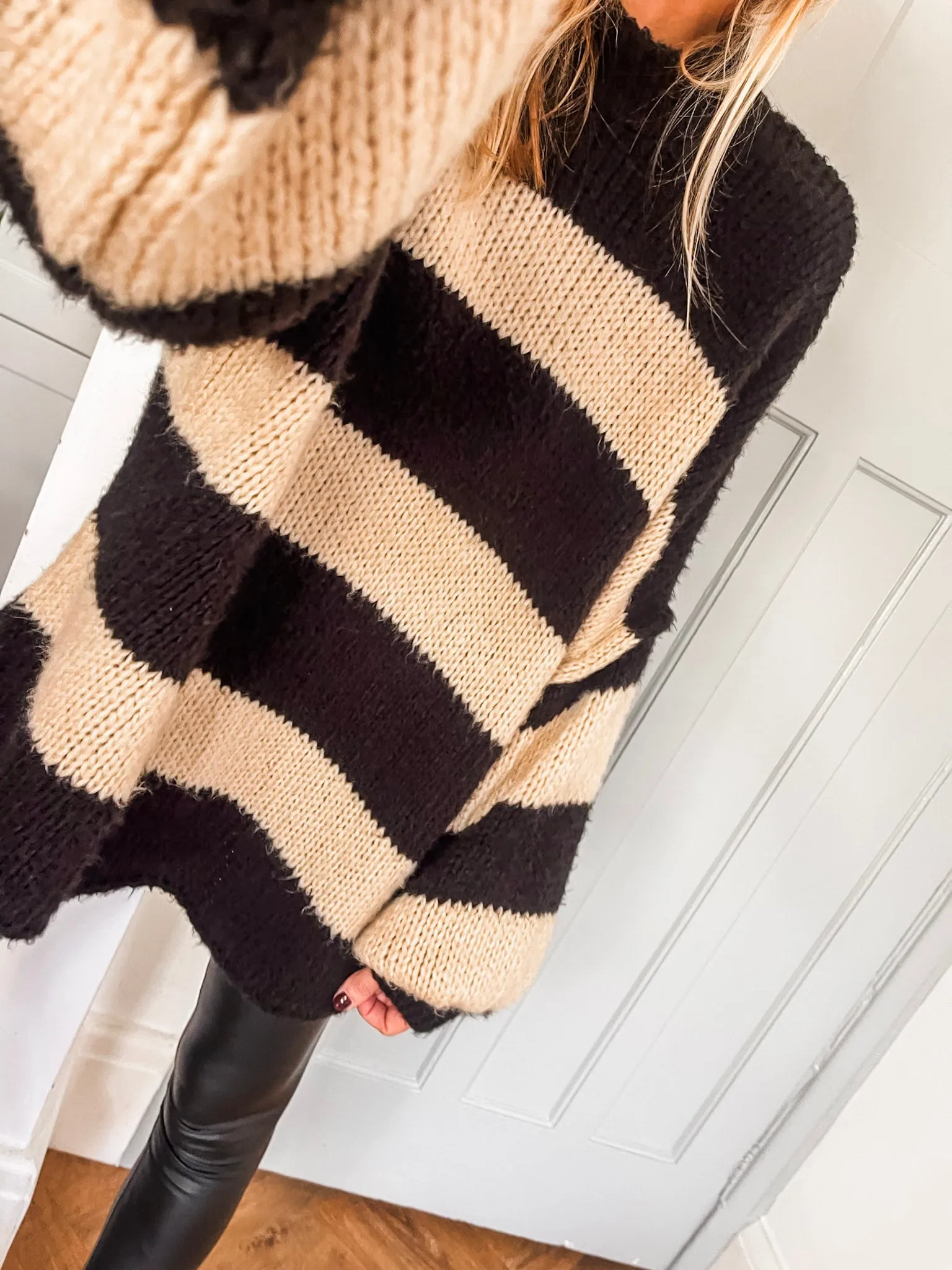 Oversized Striped Knit Jumper