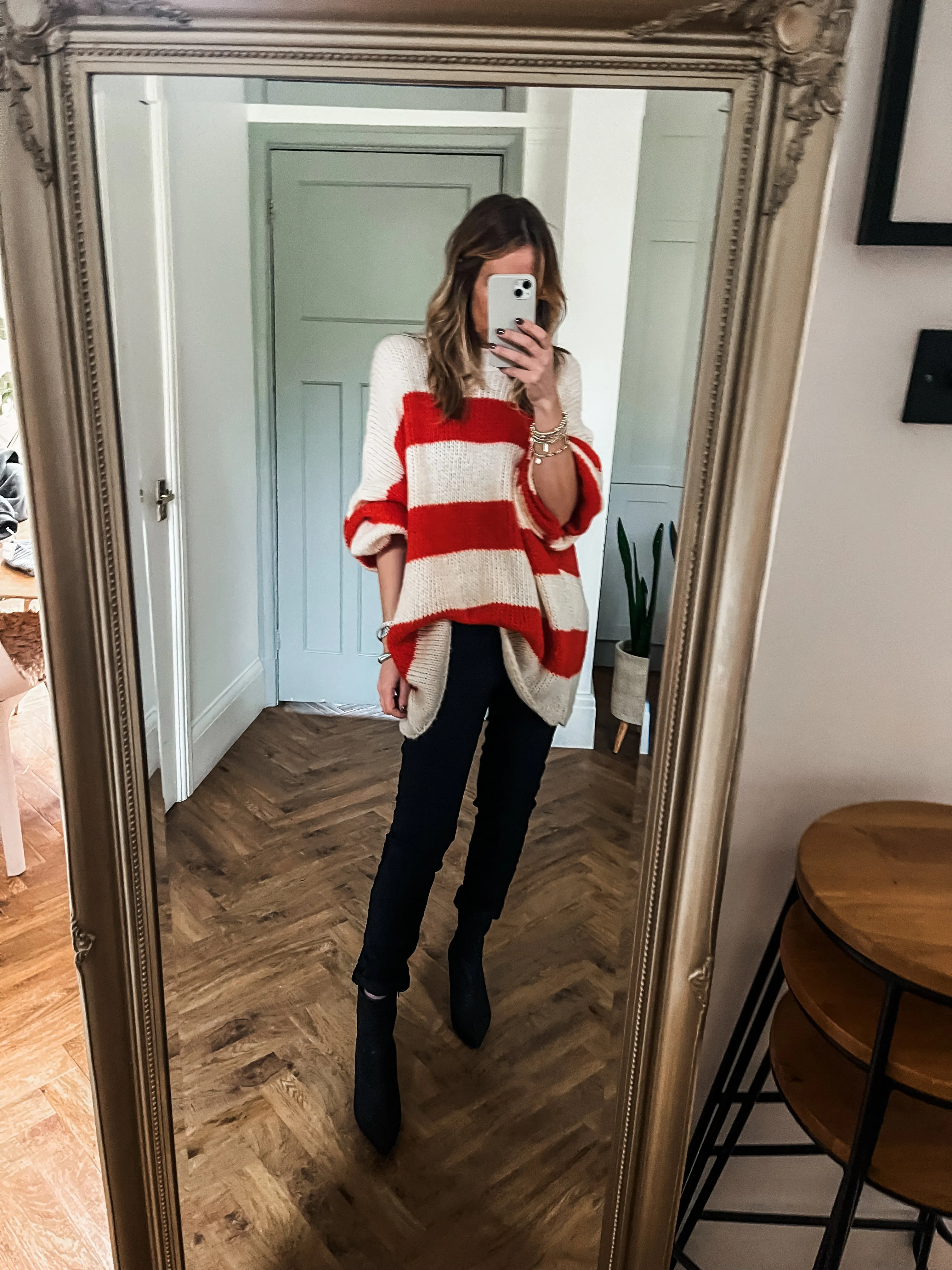 Oversized Striped Knit Jumper