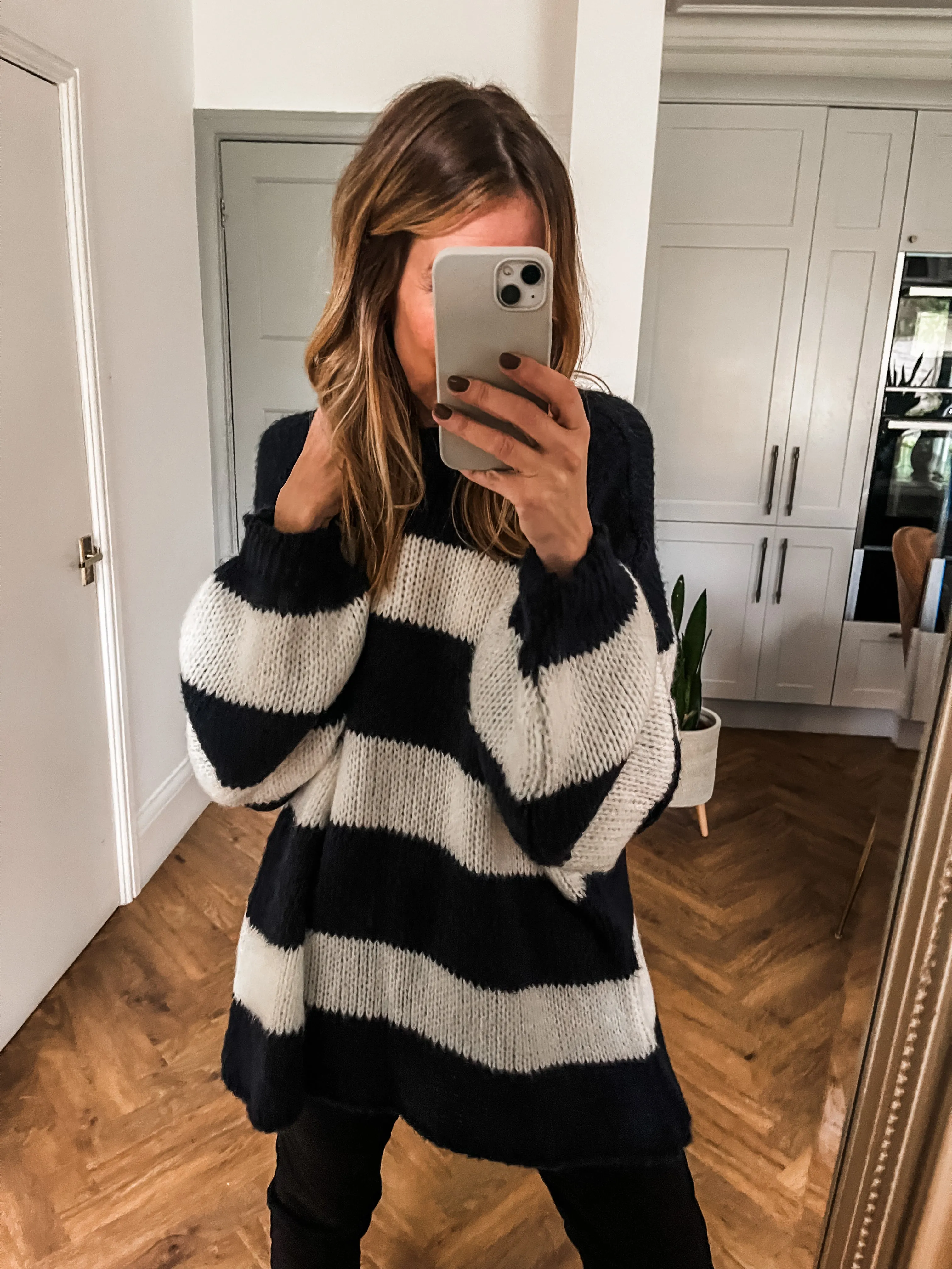 Oversized Striped Knit Jumper