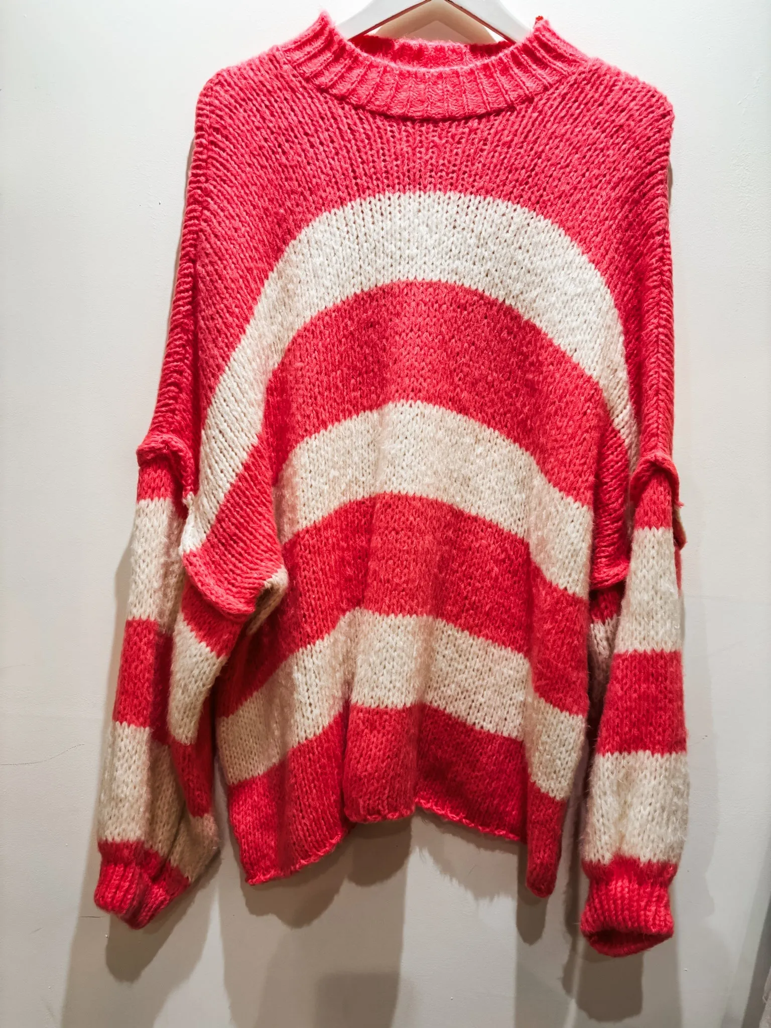 Oversized Striped Knit Jumper